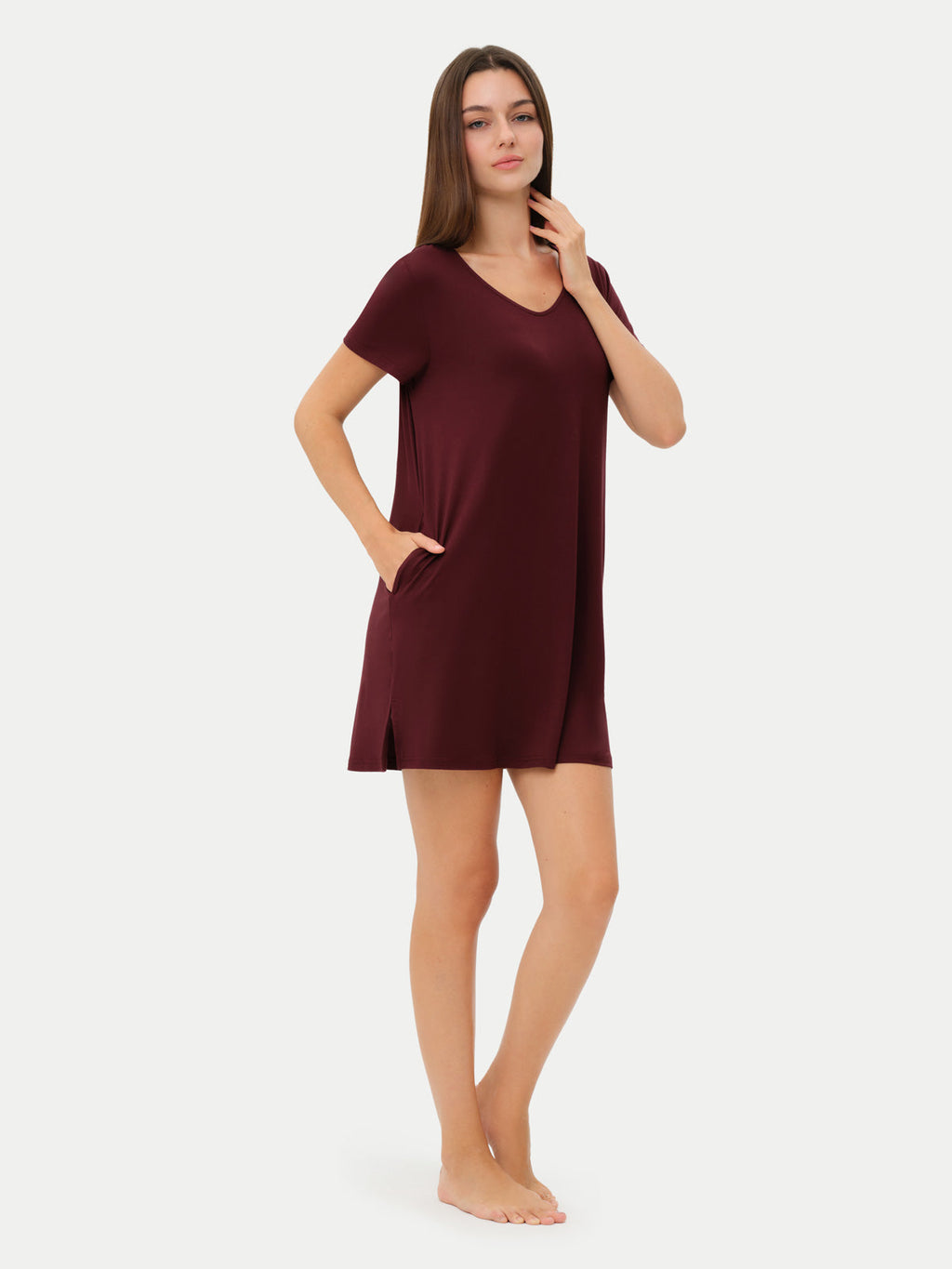 Short Sleeve Short Bamboo Sleepshirt