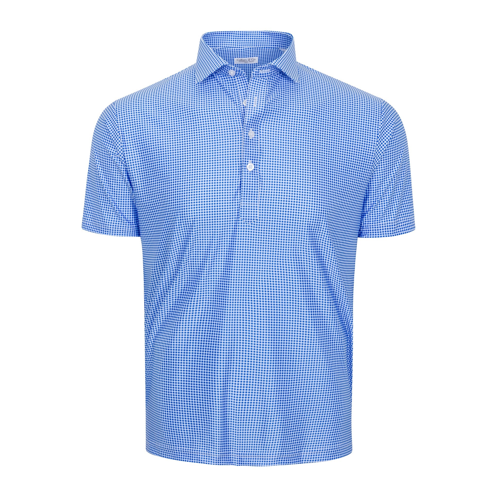 Featherweight Flex Polo Blue Micro Gingham