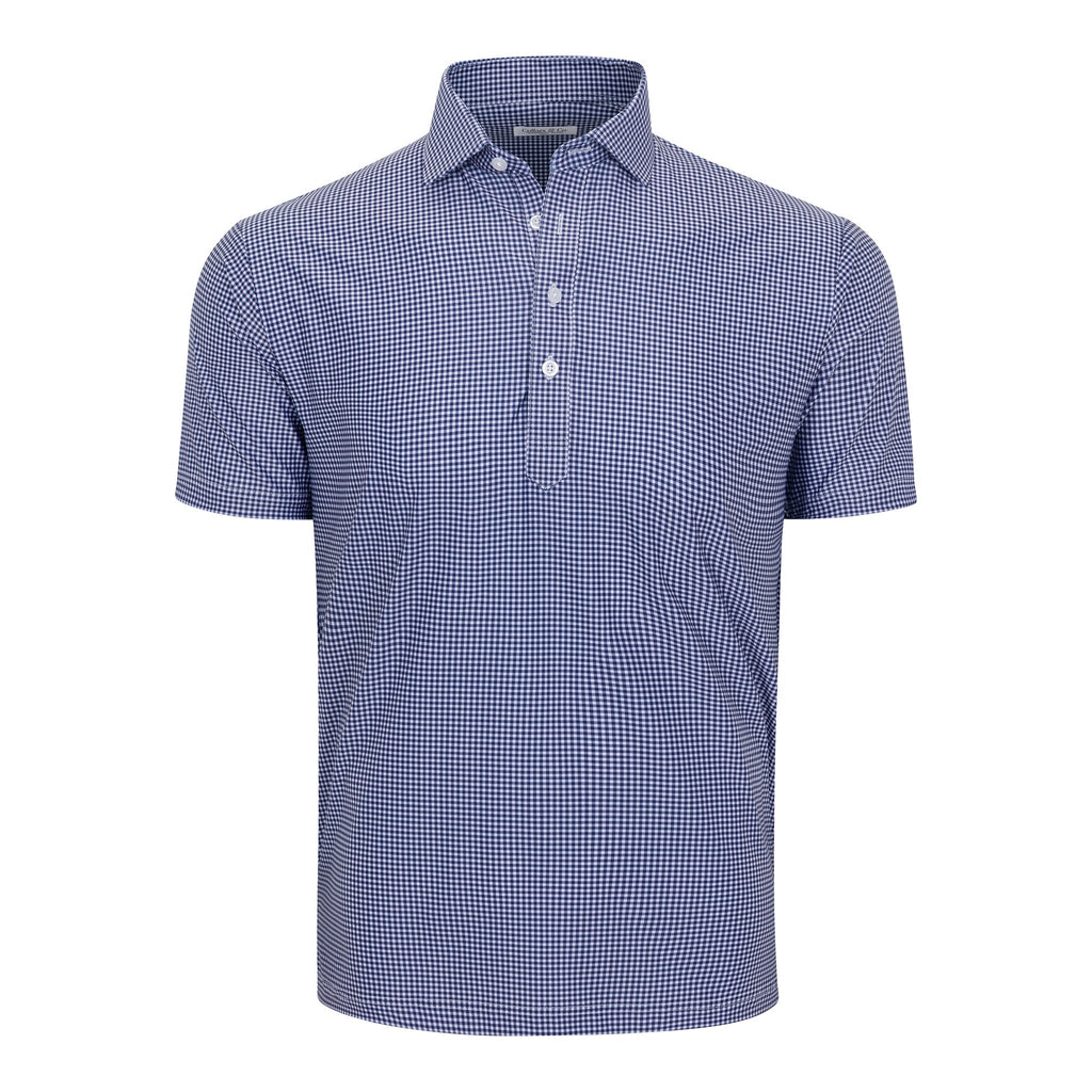 Featherweight Flex Polo Navy Micro Gingham