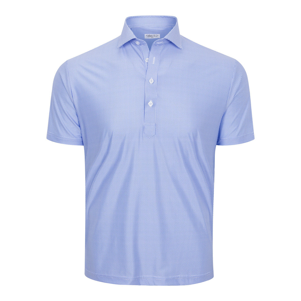 Featherweight Flex Polo Blue Micro Grid
