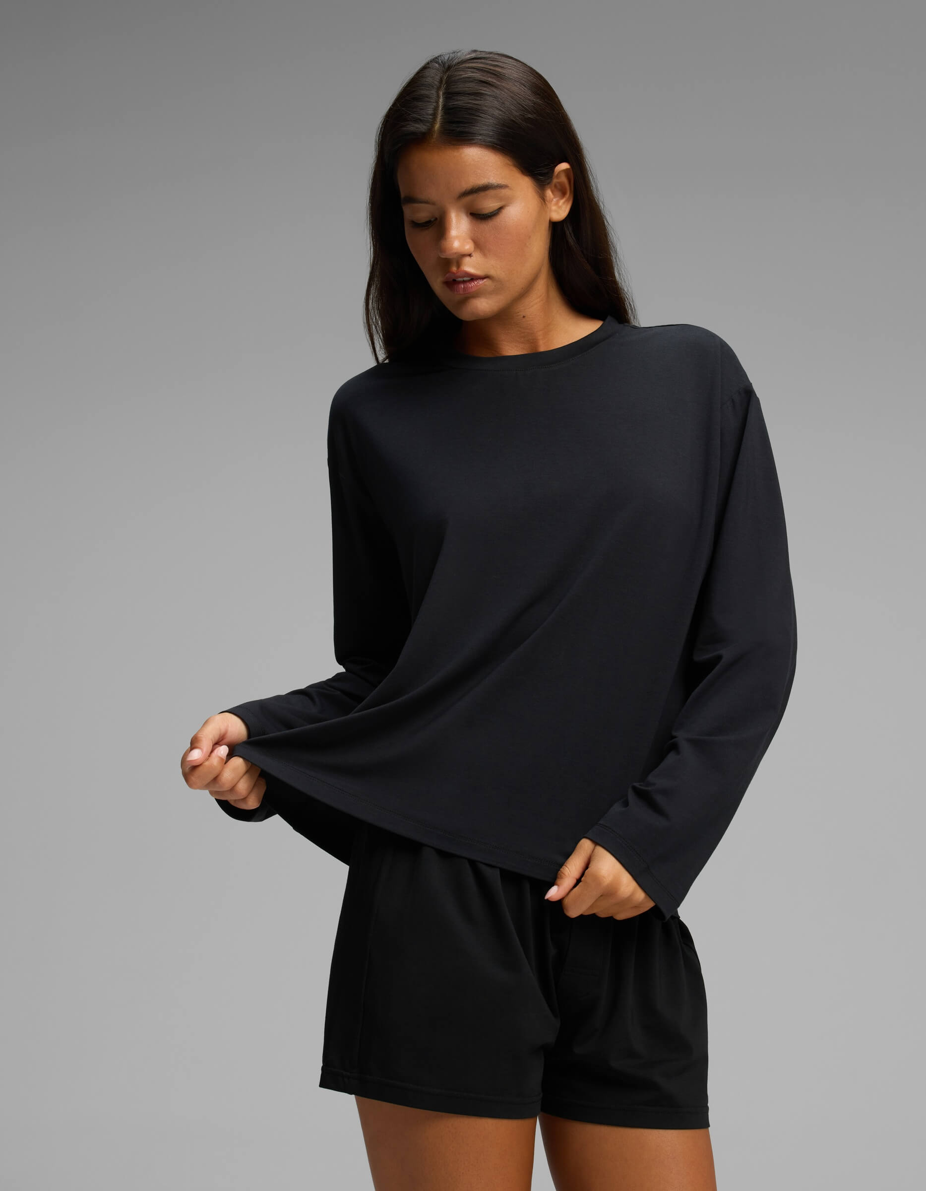 Women's First Layer Long Sleeve Sleep Tee & Boxer Short Set