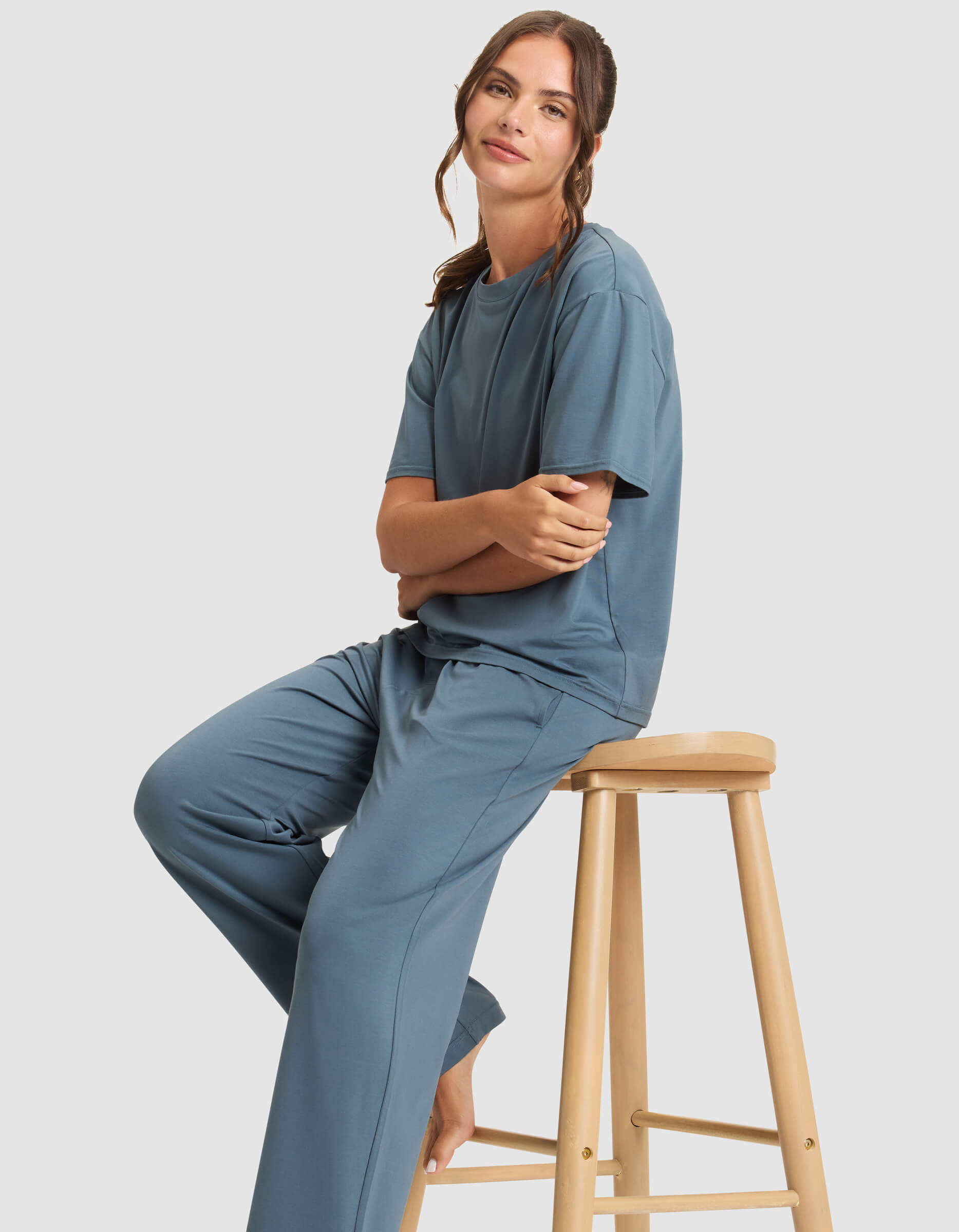 Women's First Layer Pajama Short Sleeve Tee & Pajama Pant Set