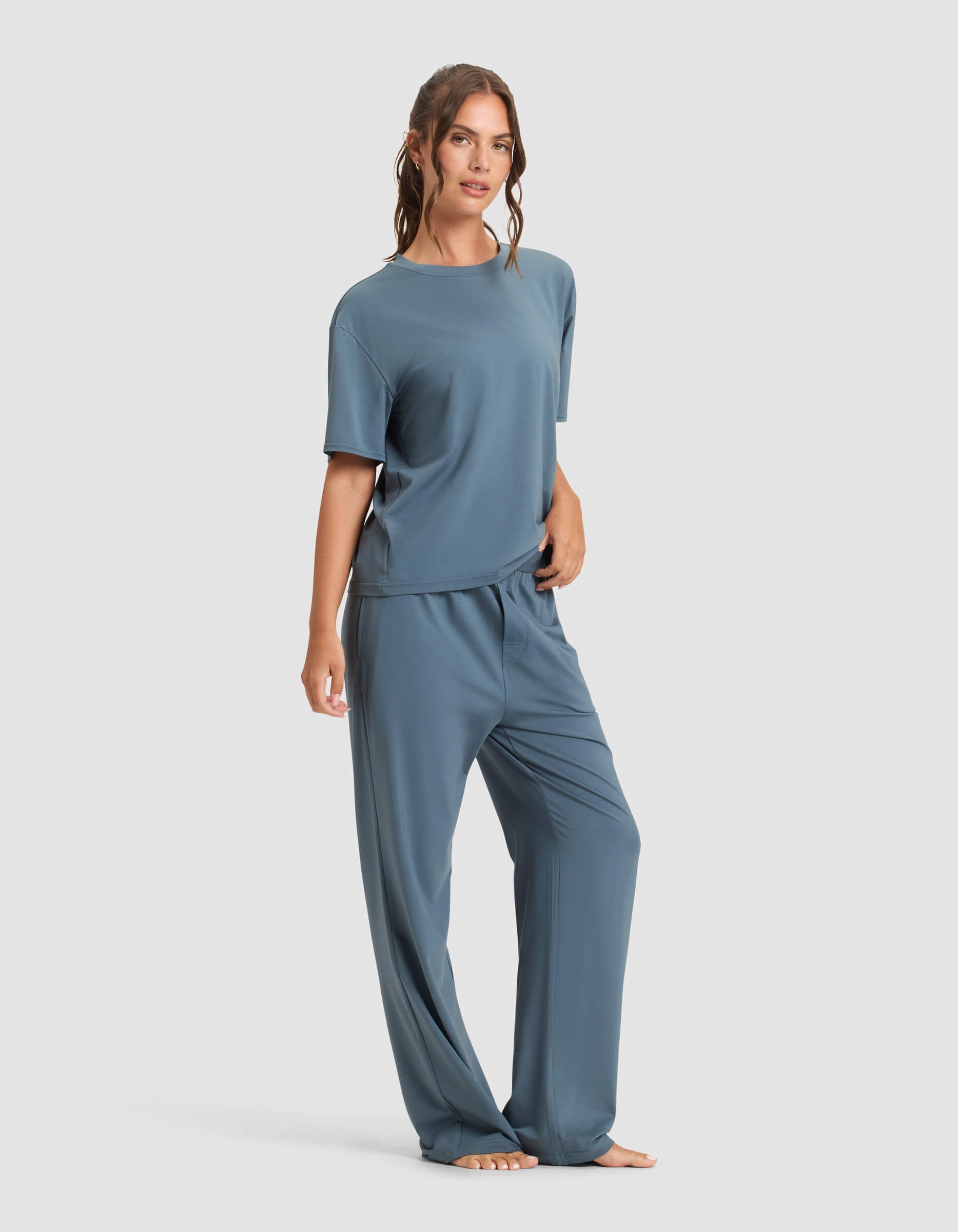 Women's First Layer Pajama Short Sleeve Tee & Pajama Pant Set