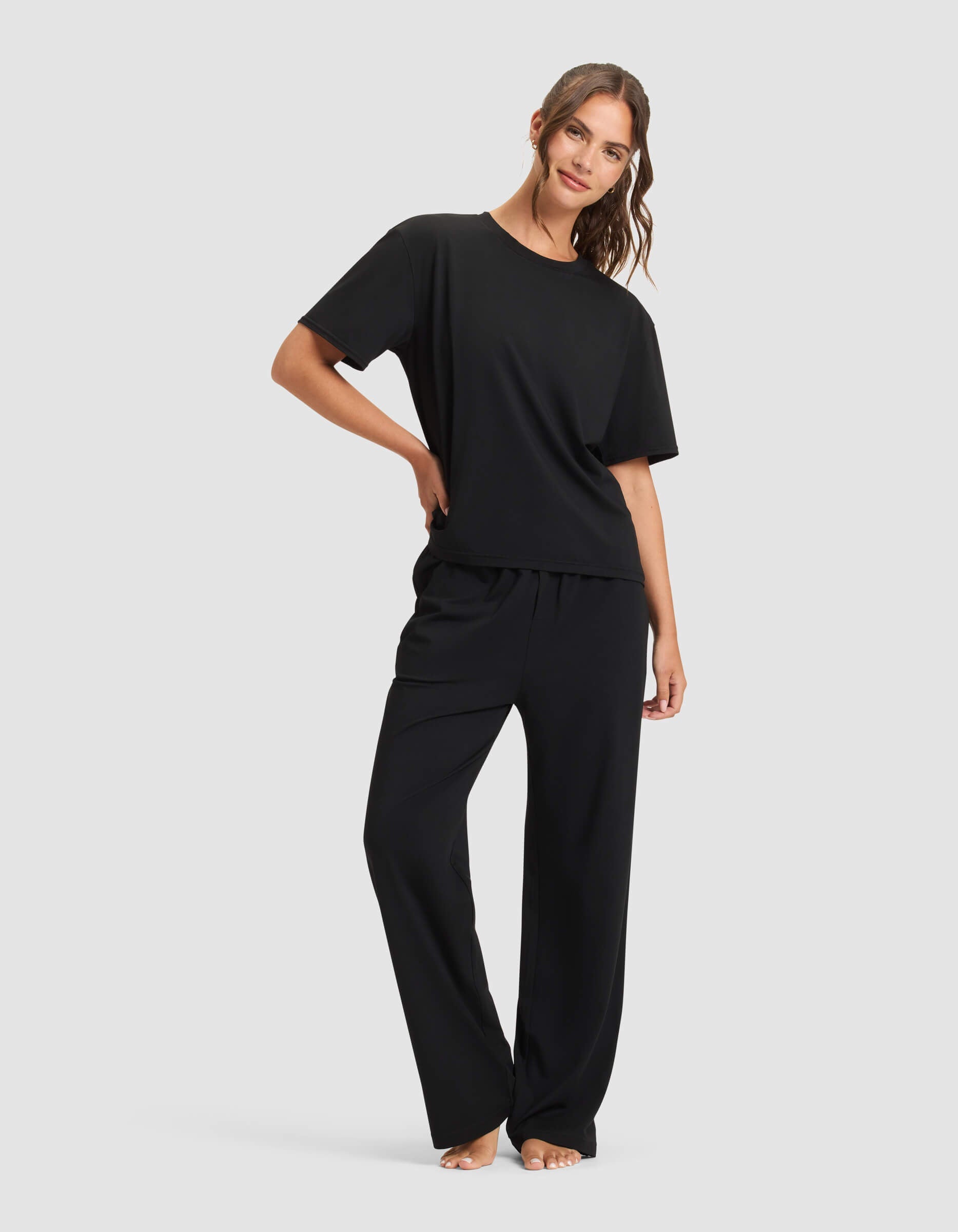 Women's First Layer Pajama Short Sleeve Tee & Pajama Pant Set