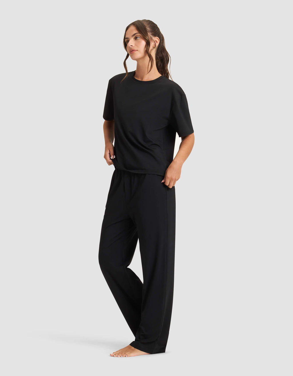 Women's First Layer Pajama Short Sleeve Tee & Pajama Pant Set