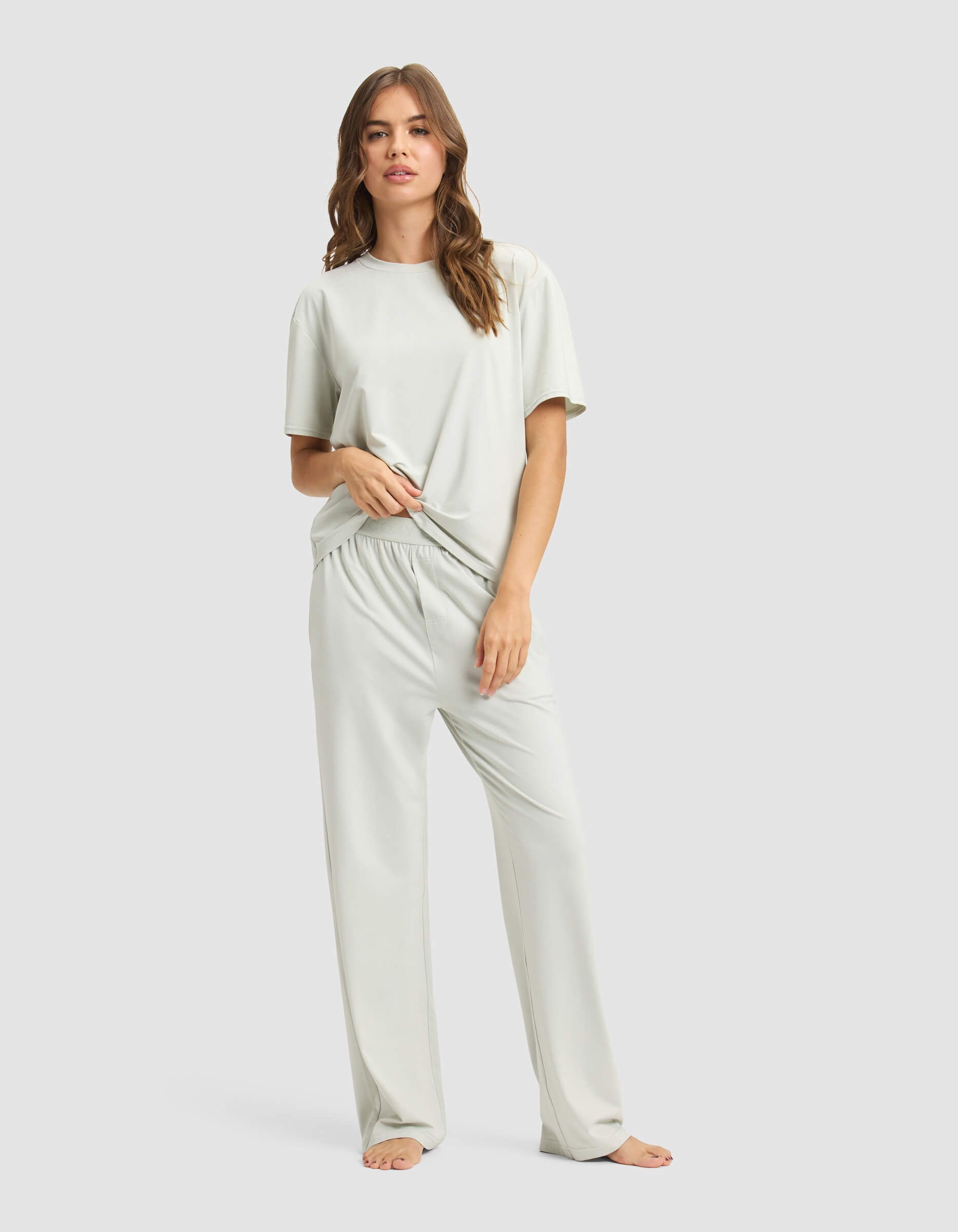 Women's First Layer Pajama Short Sleeve Tee & Pajama Pant Set
