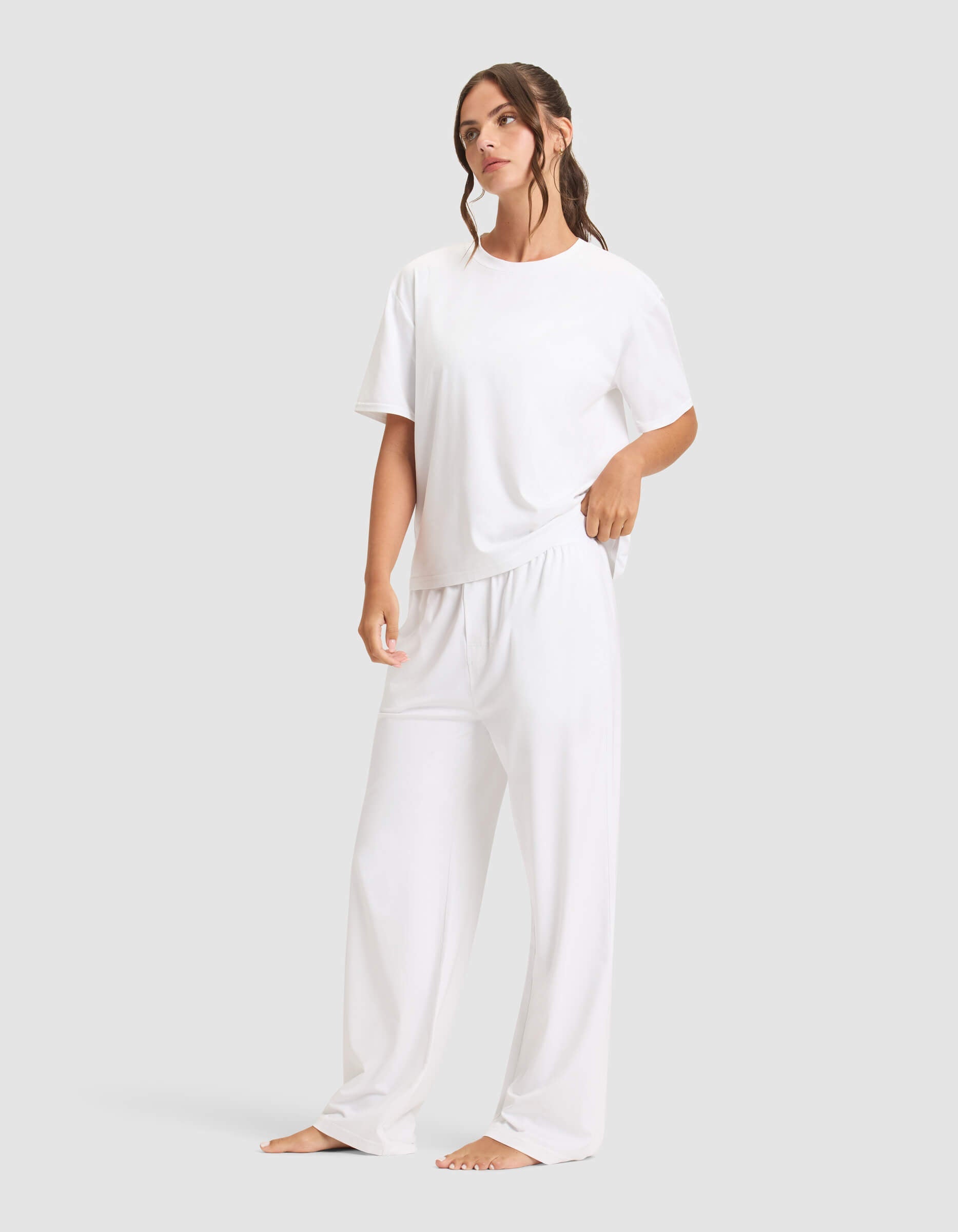 Women's First Layer Pajama Short Sleeve Tee & Pajama Pant Set