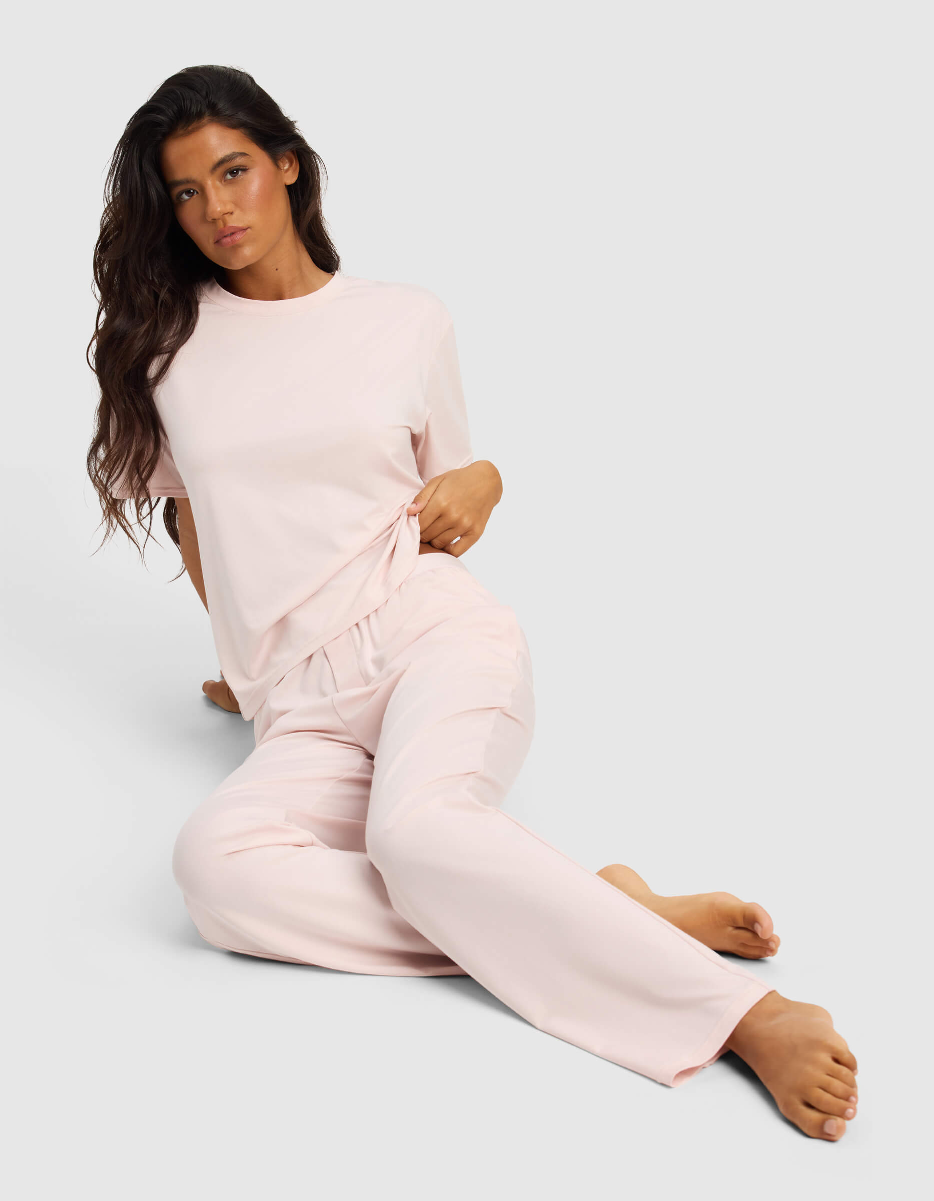 Women's First Layer Pajama Short Sleeve Tee & Pajama Pant Set