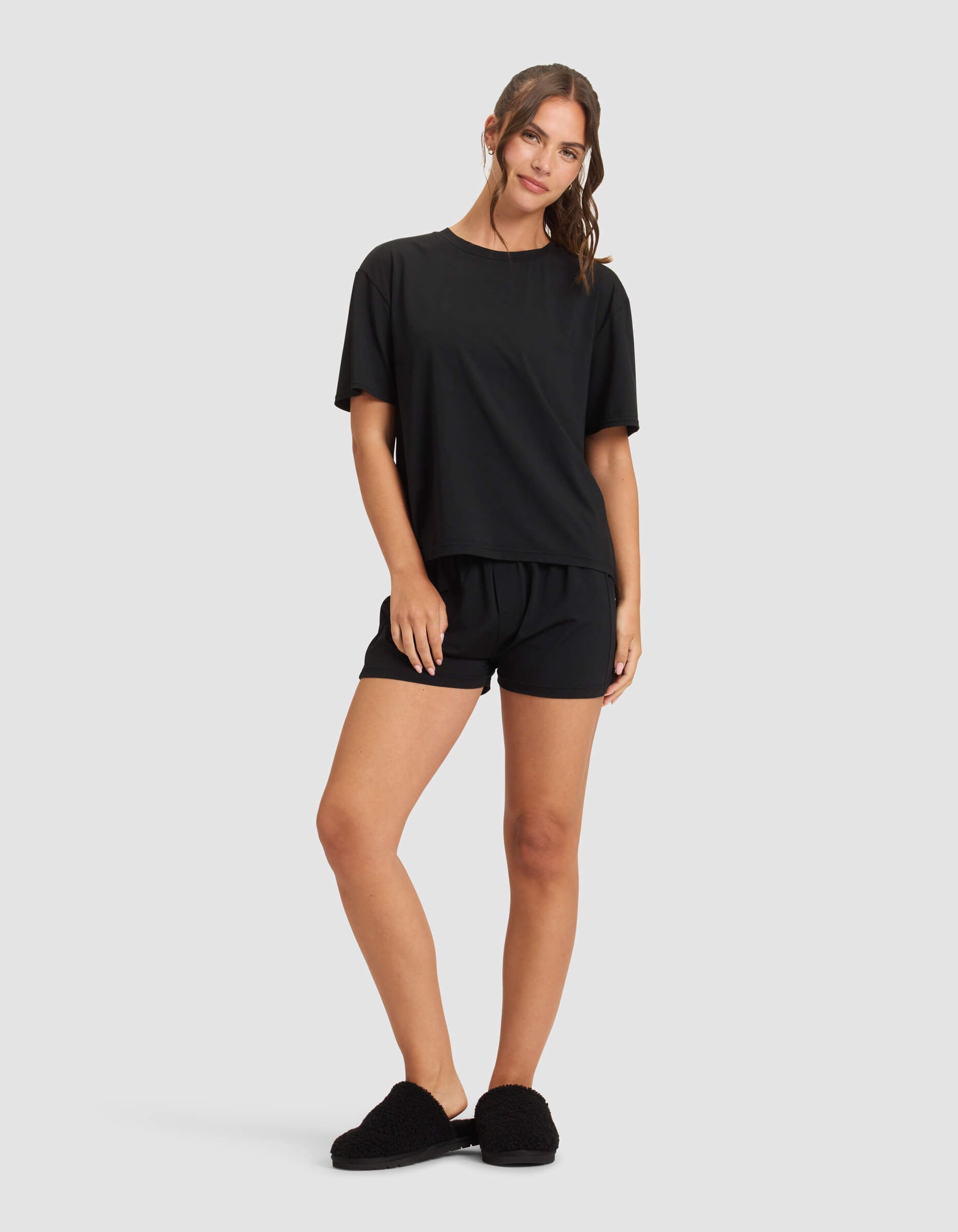 Women's First Layer Pajama Short Sleeve Tee & Boxer Short Set