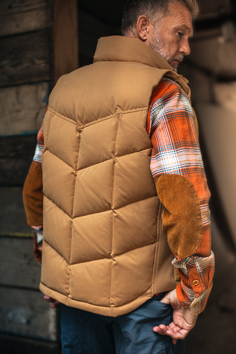 &SONS Forest Puffer Gilet Tan