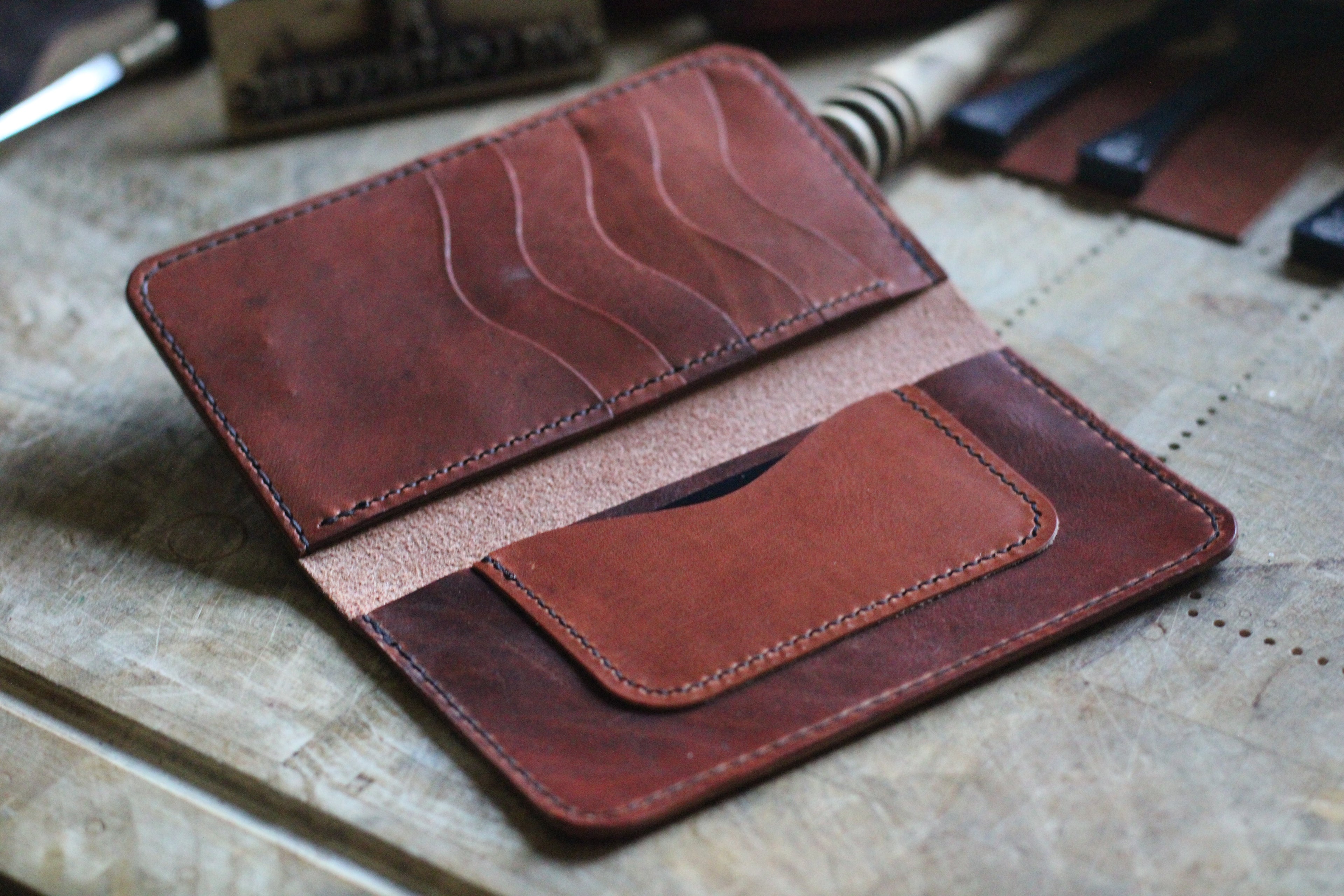WM Leatherwork Collection - Premium Leather Field Notes Wallet