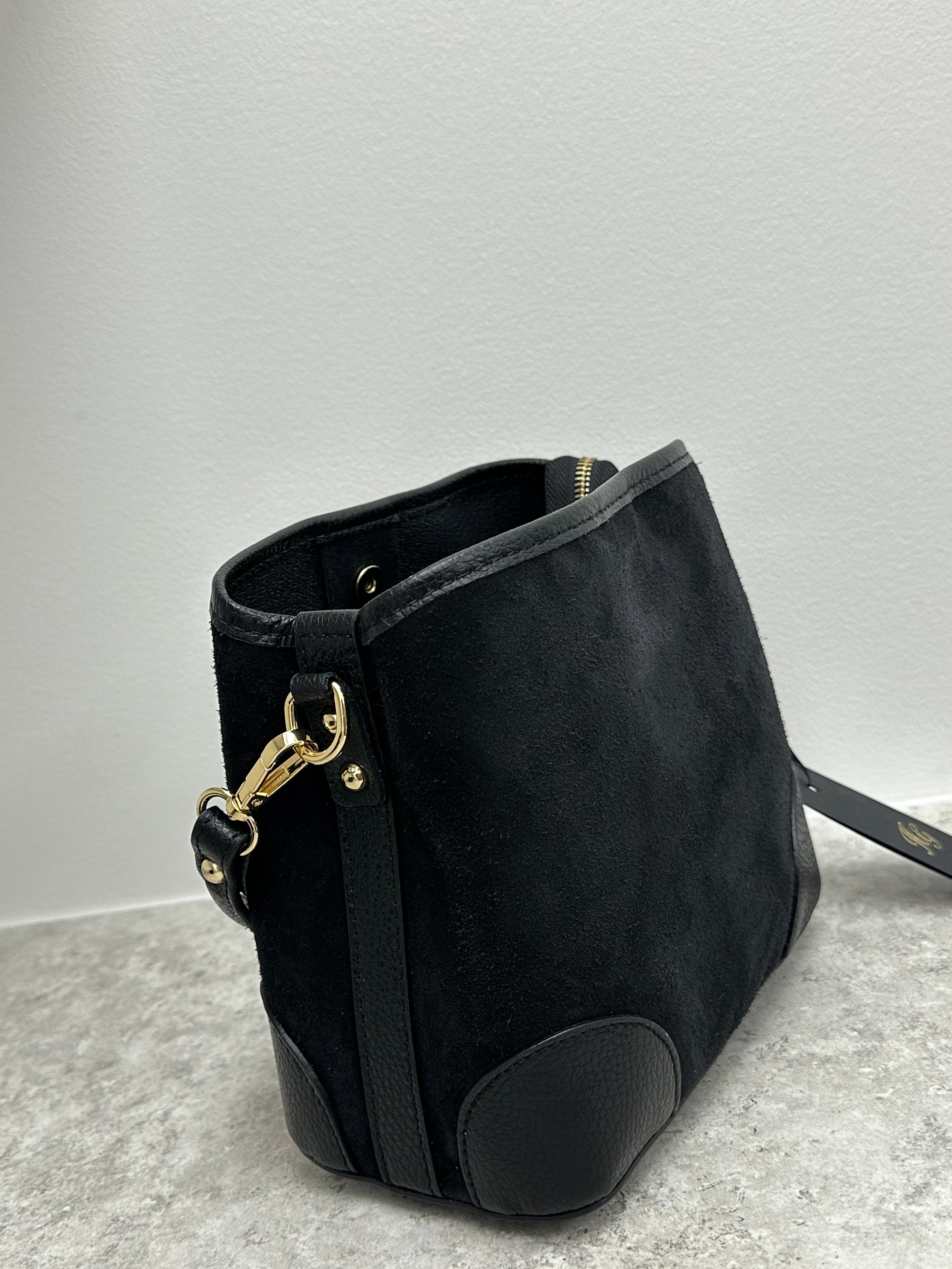 Italian Suede Bag with Two Straps – Elegance and Versatility