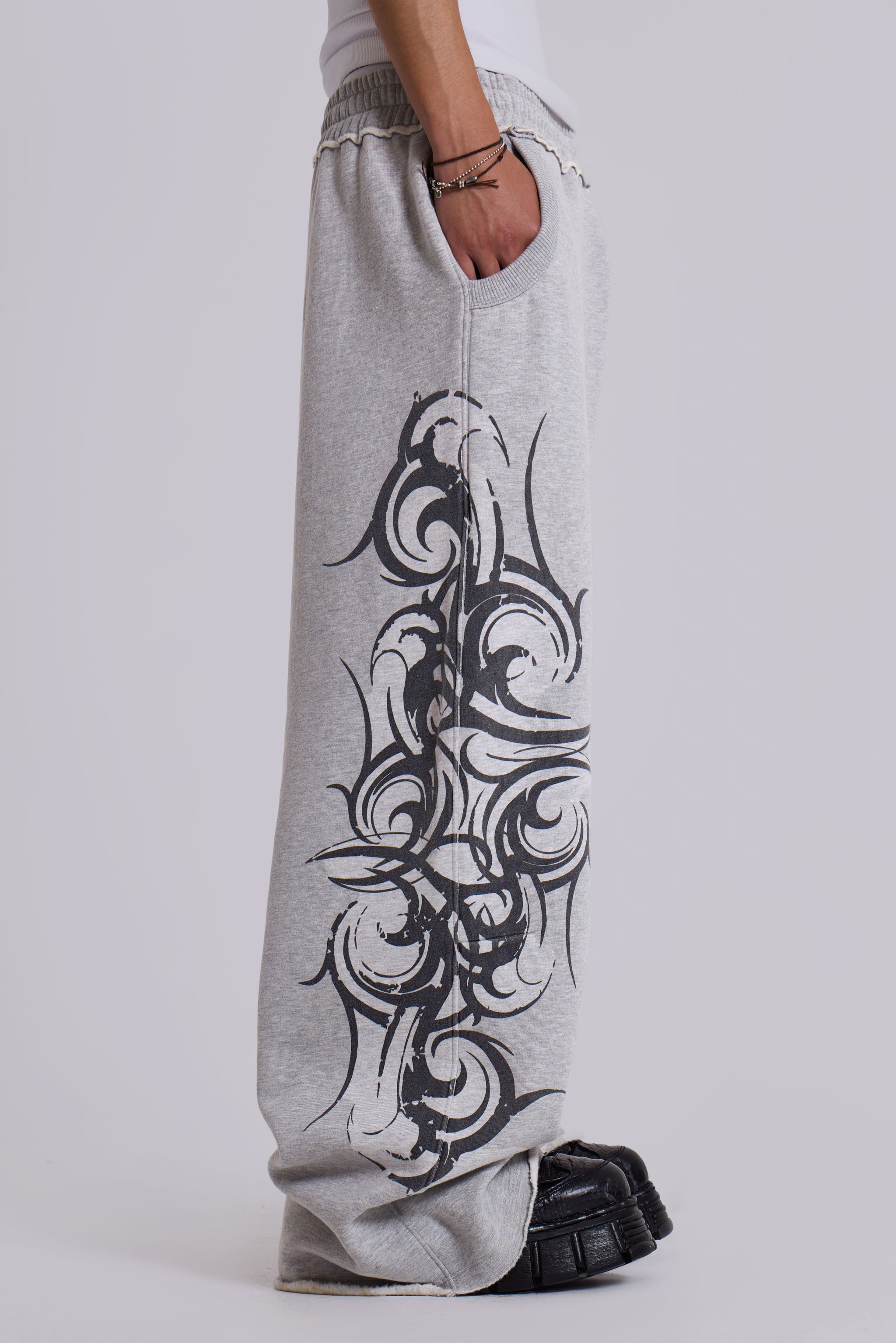 Grey Baggy Blade Joggers