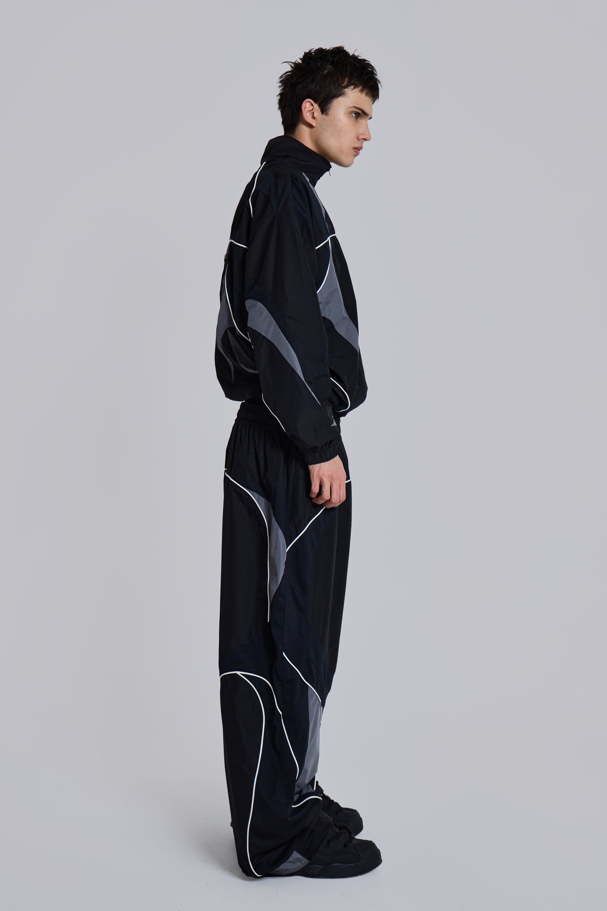 Black Panelled Vapor Joggers