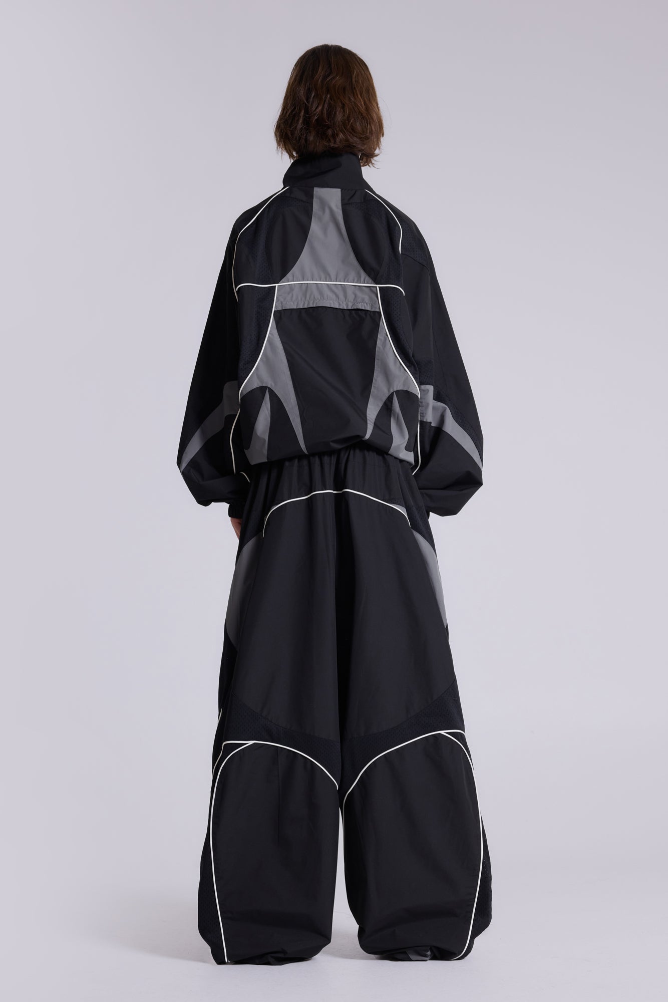 Black Panelled Vapor Joggers