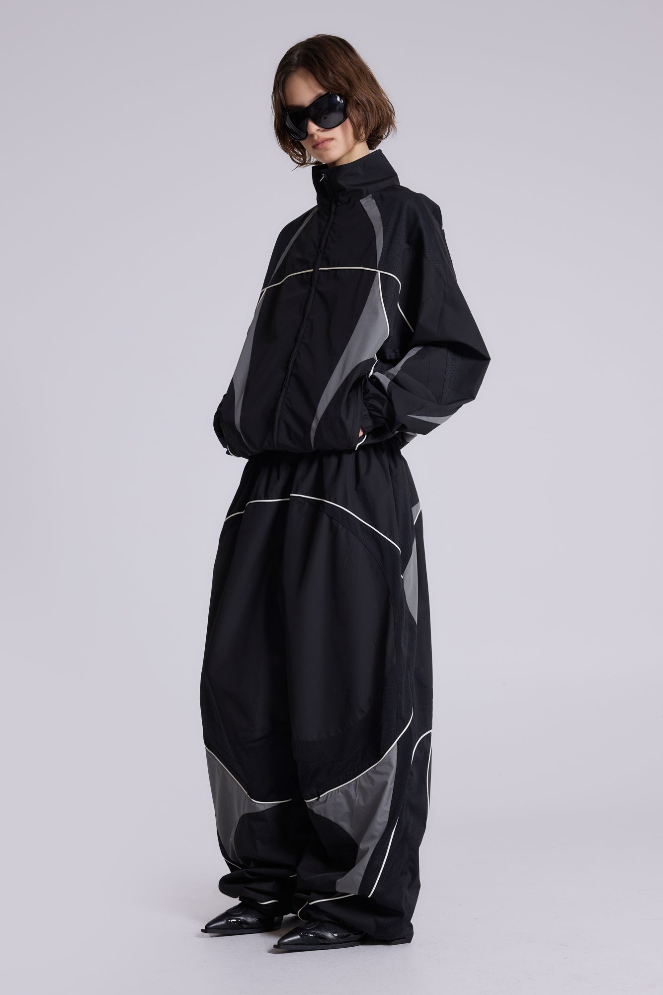 Black Panelled Vapor Joggers