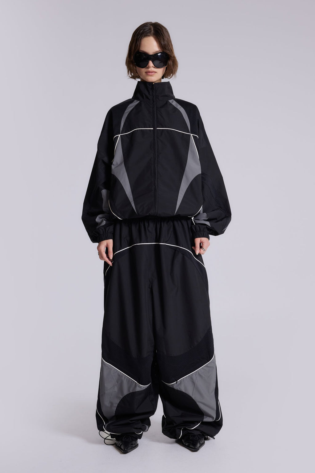 Black Panelled Vapor Joggers
