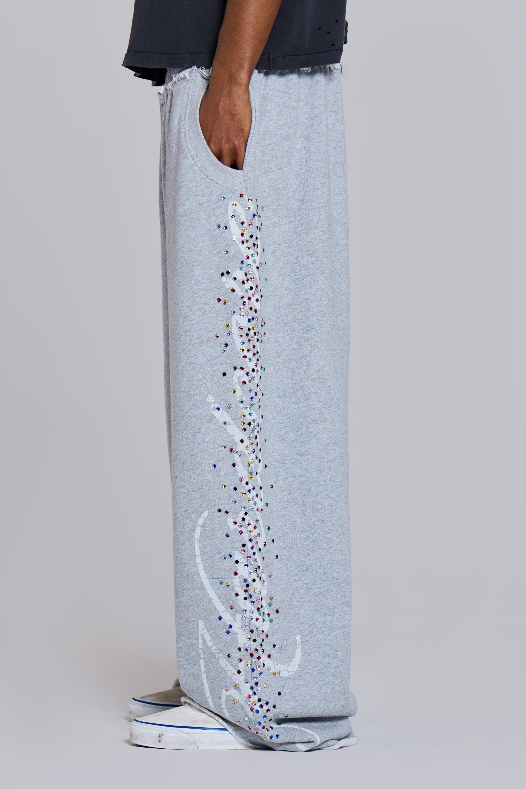 Grey Marl Hardcore Jewel Monster Joggers