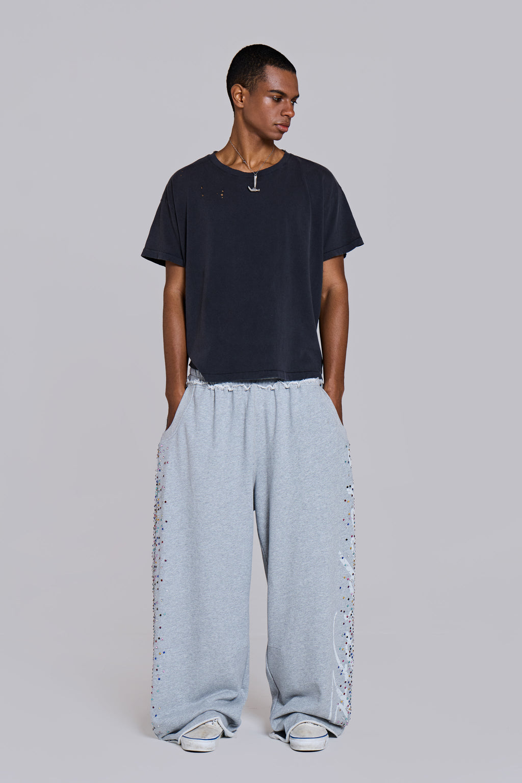 Grey Marl Hardcore Jewel Monster Joggers