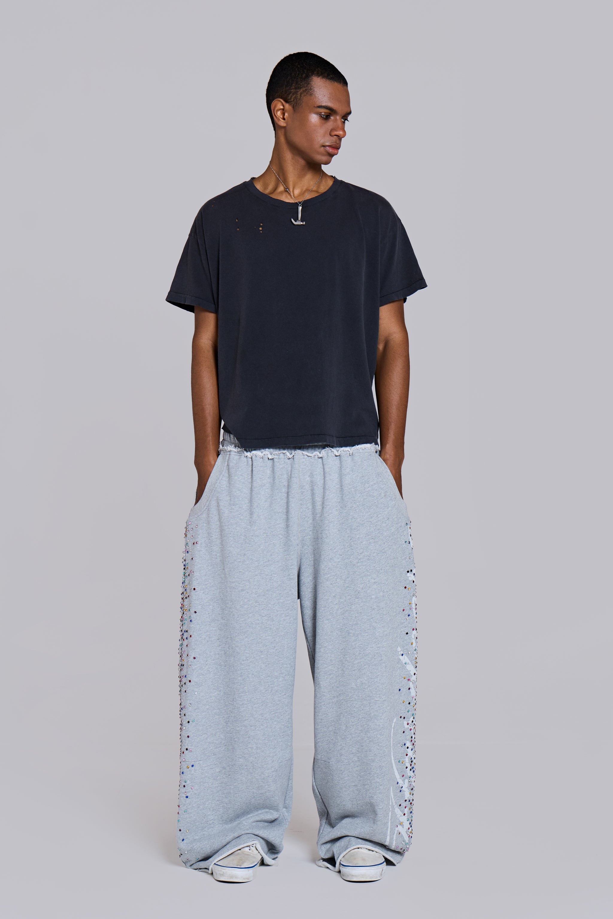 Grey Marl Hardcore Jewel Monster Joggers