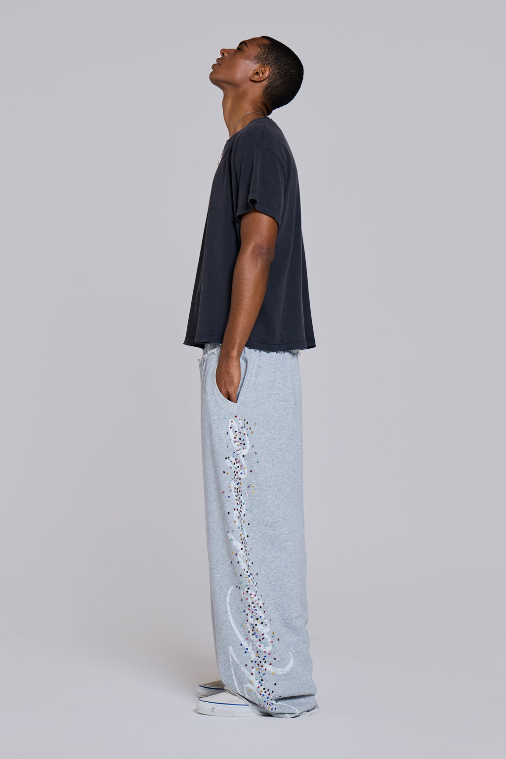 Grey Marl Hardcore Jewel Monster Joggers