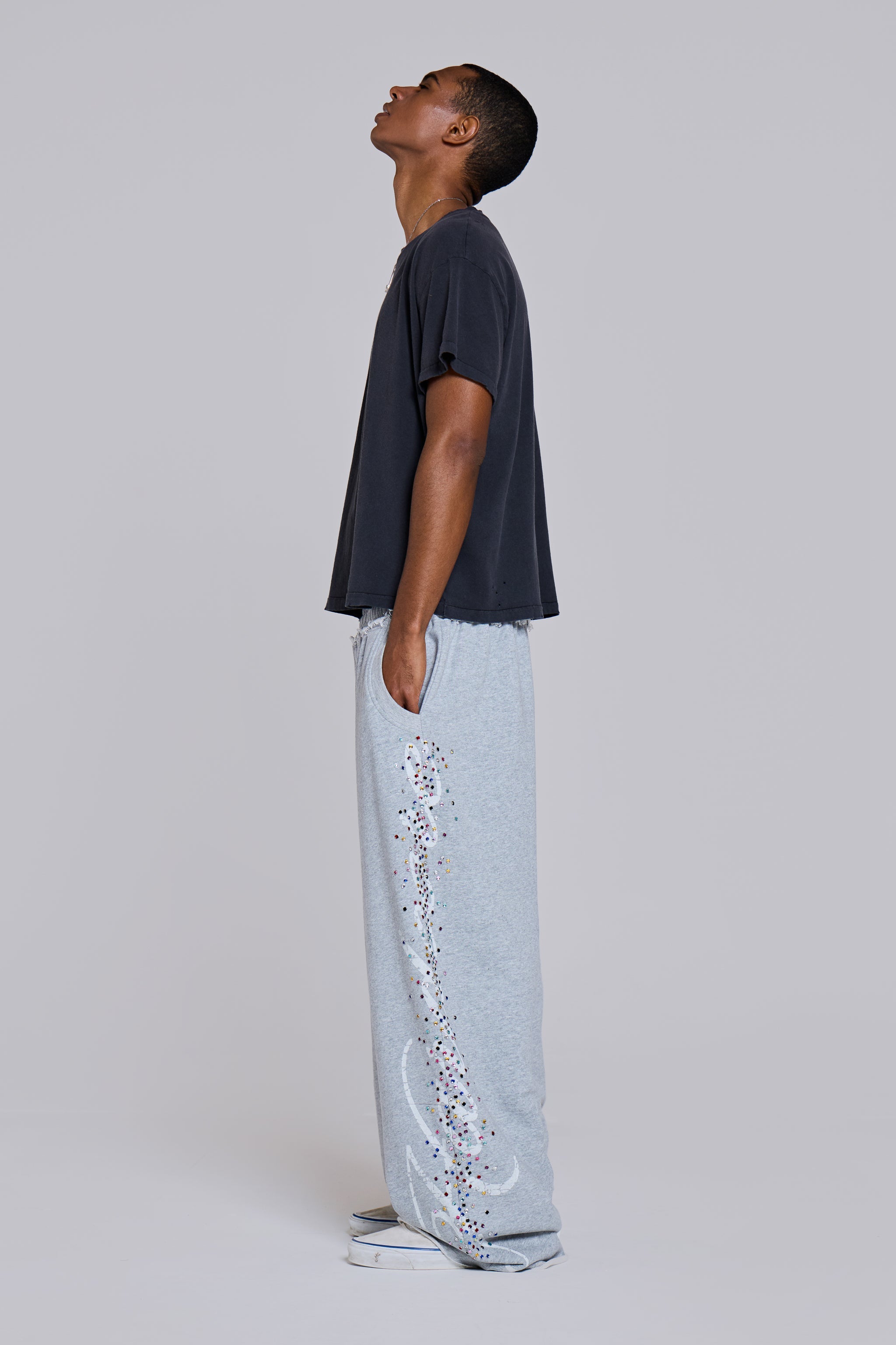 Grey Marl Hardcore Jewel Monster Joggers