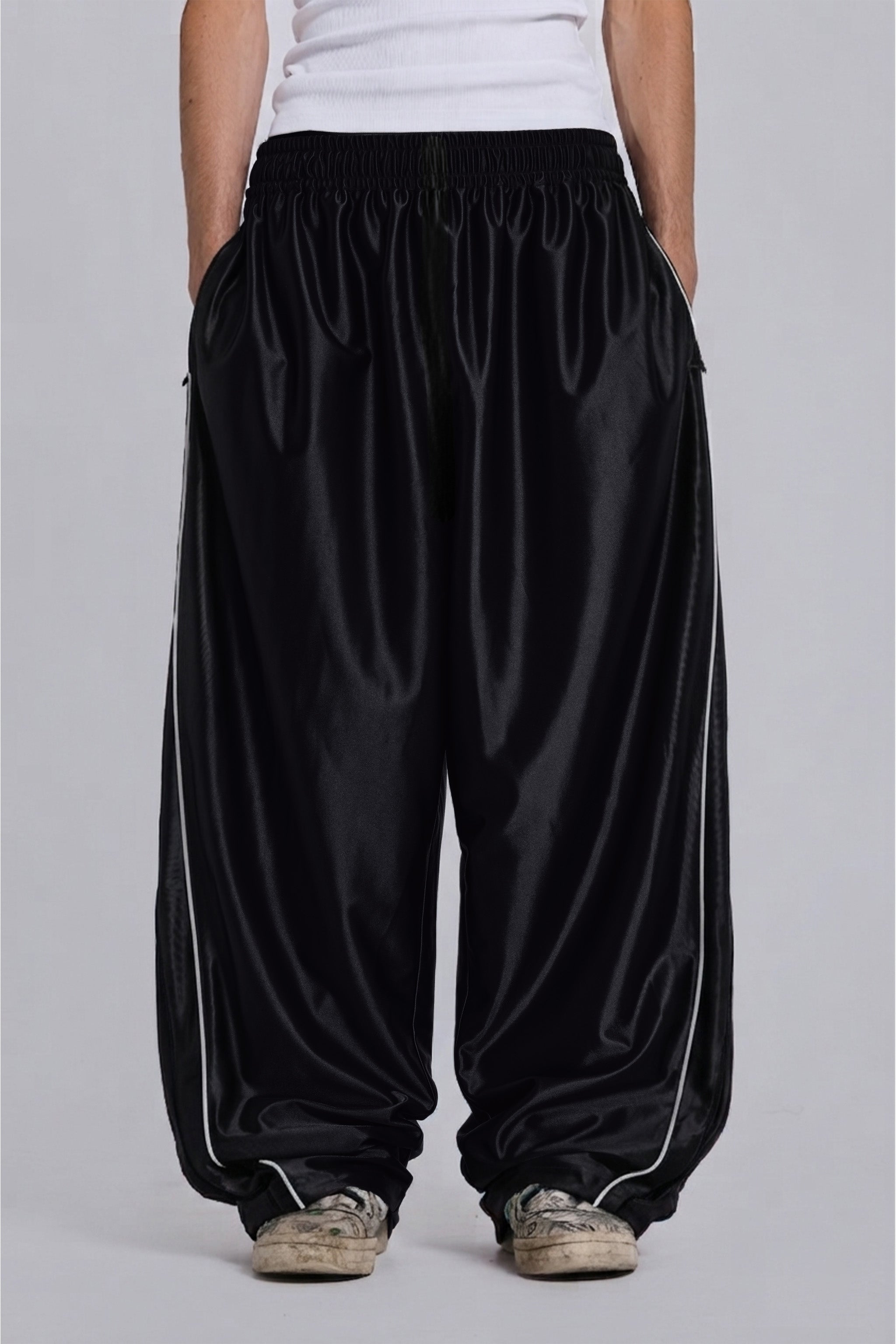 Black Metallic Vapor Joggers