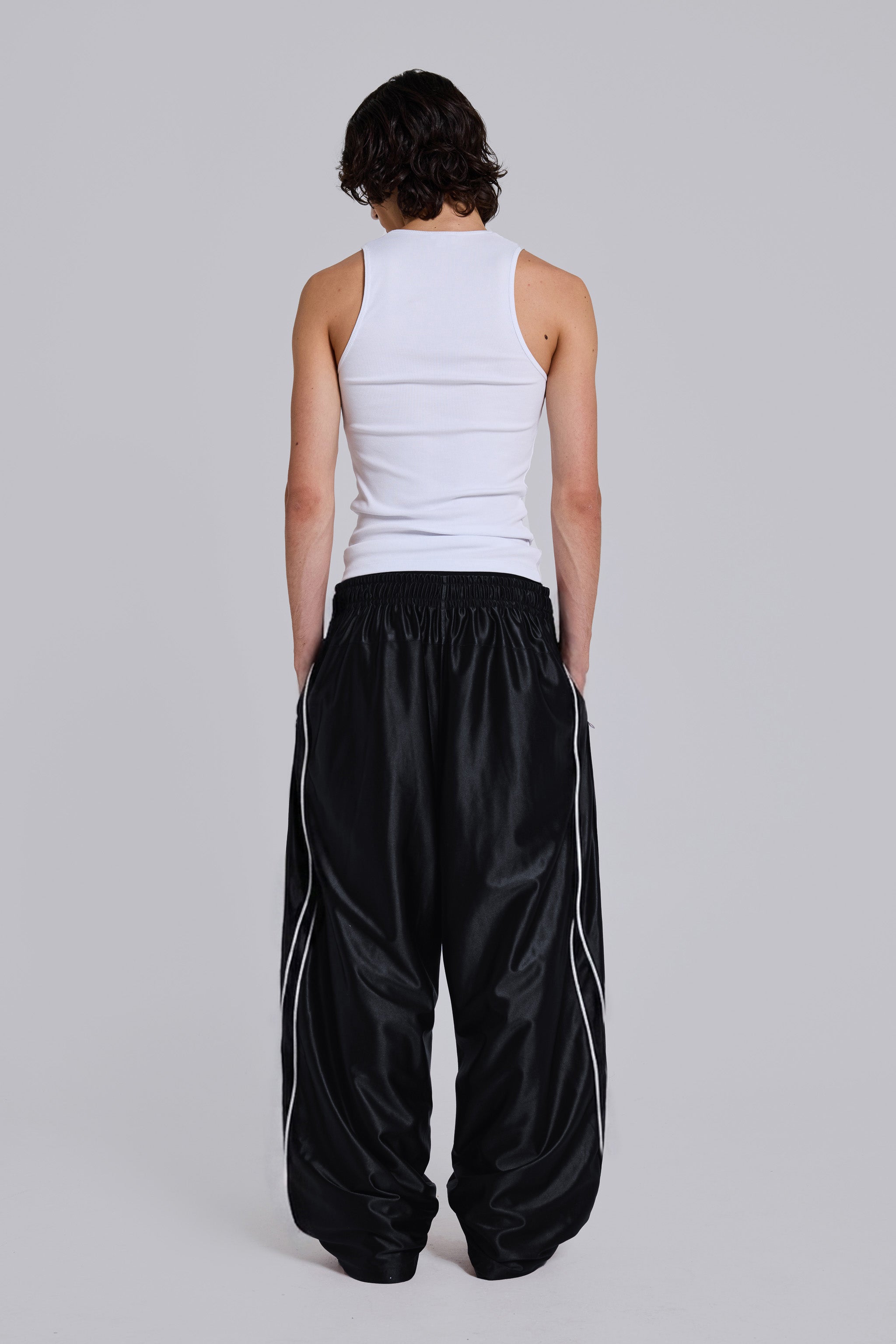 Black Metallic Vapor Joggers