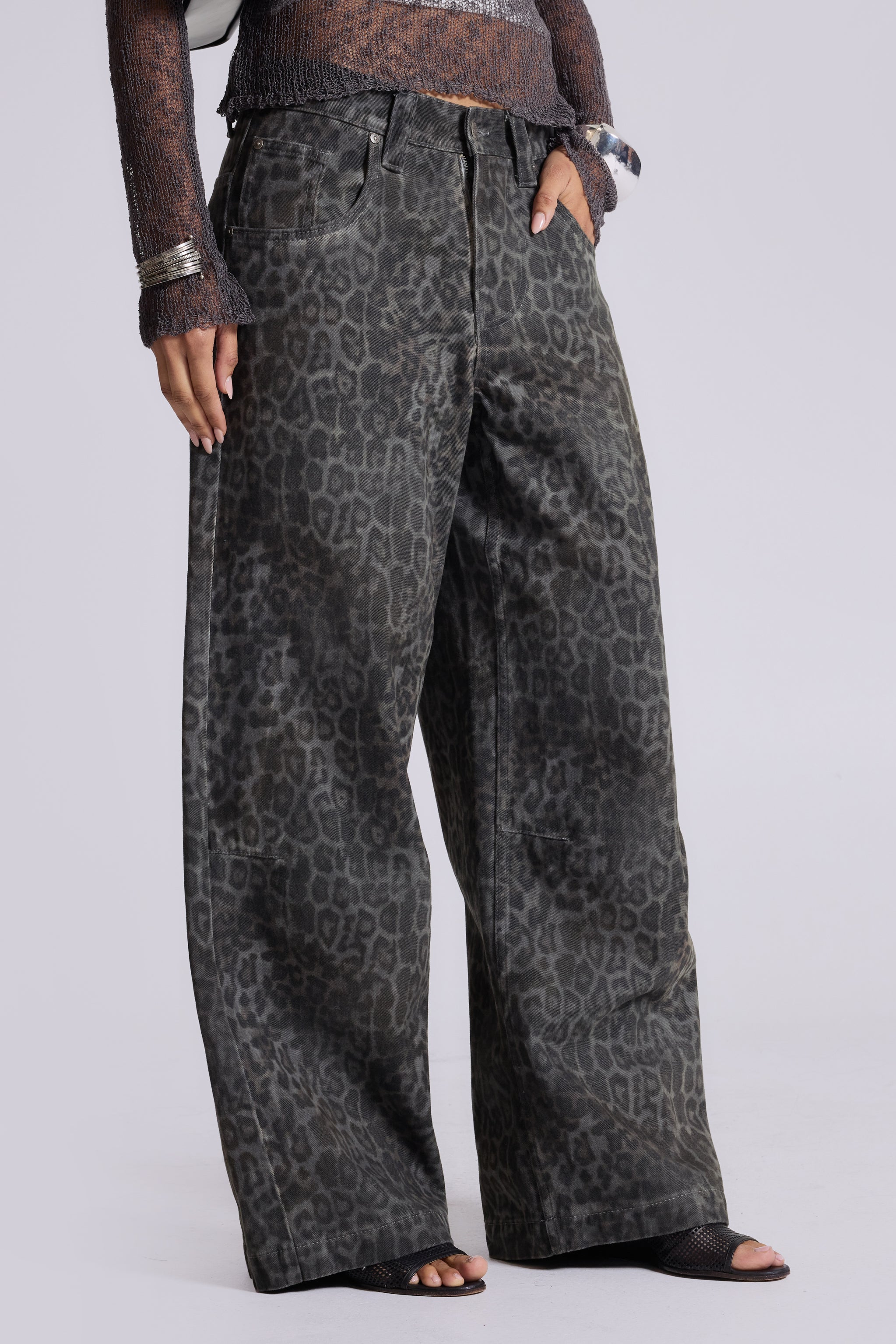 Charcoal Leopard Fade Colossus Jeans
