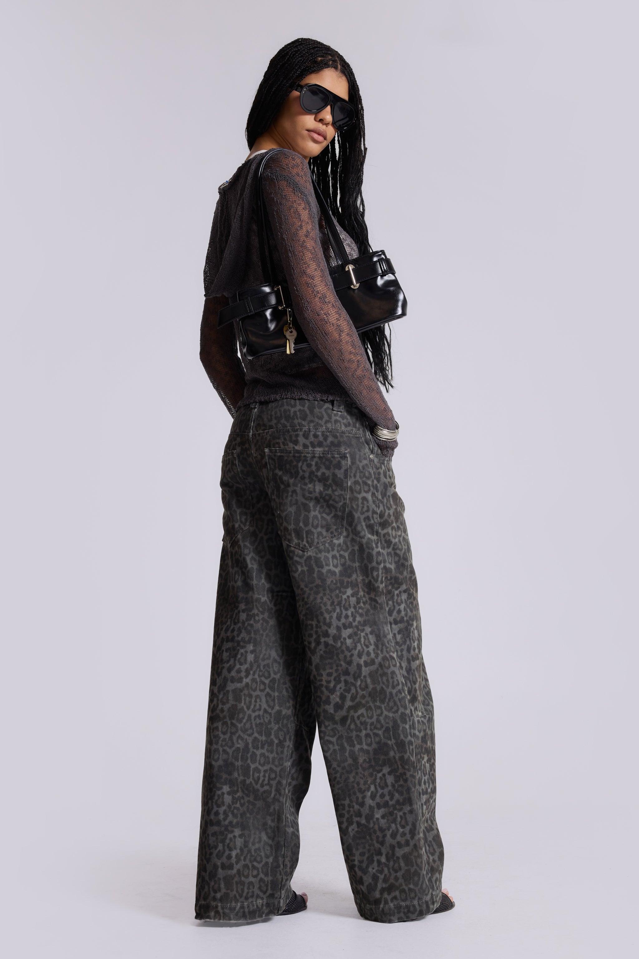 Charcoal Leopard Fade Colossus Jeans