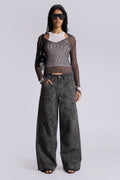 Charcoal Leopard Fade Colossus Jeans