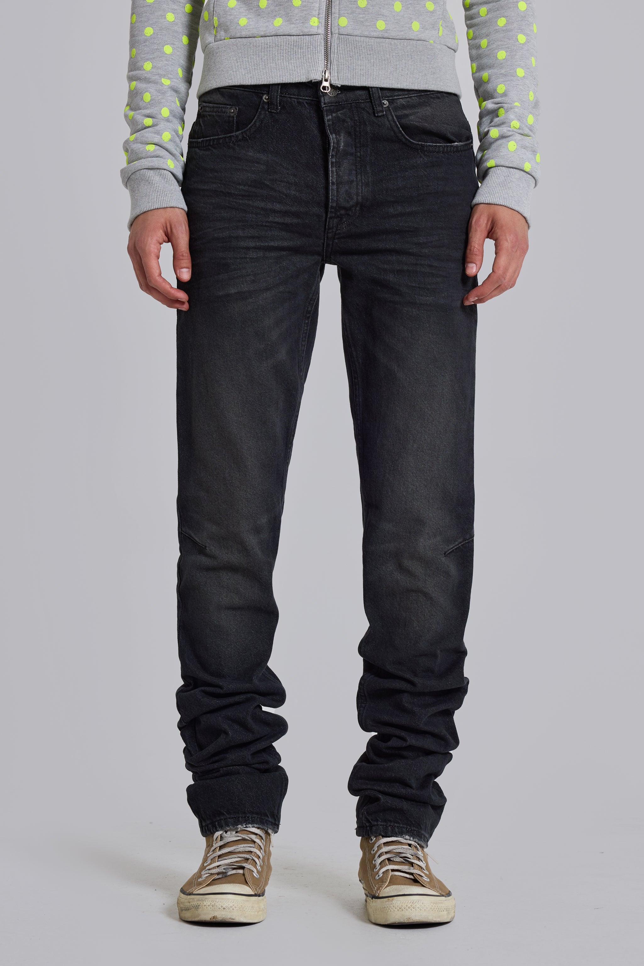Washed Black Drain Jeans