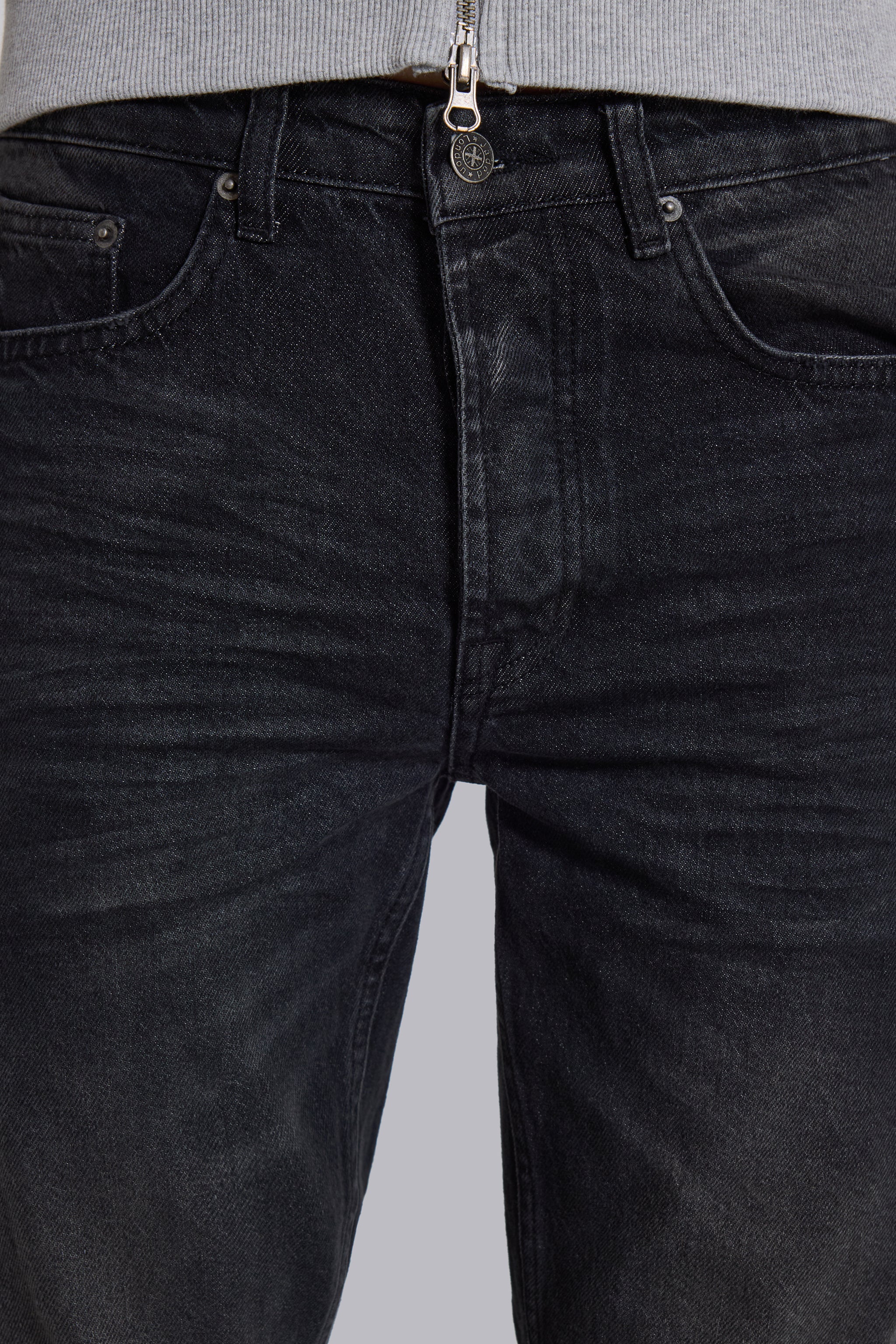 Washed Black Drain Jeans