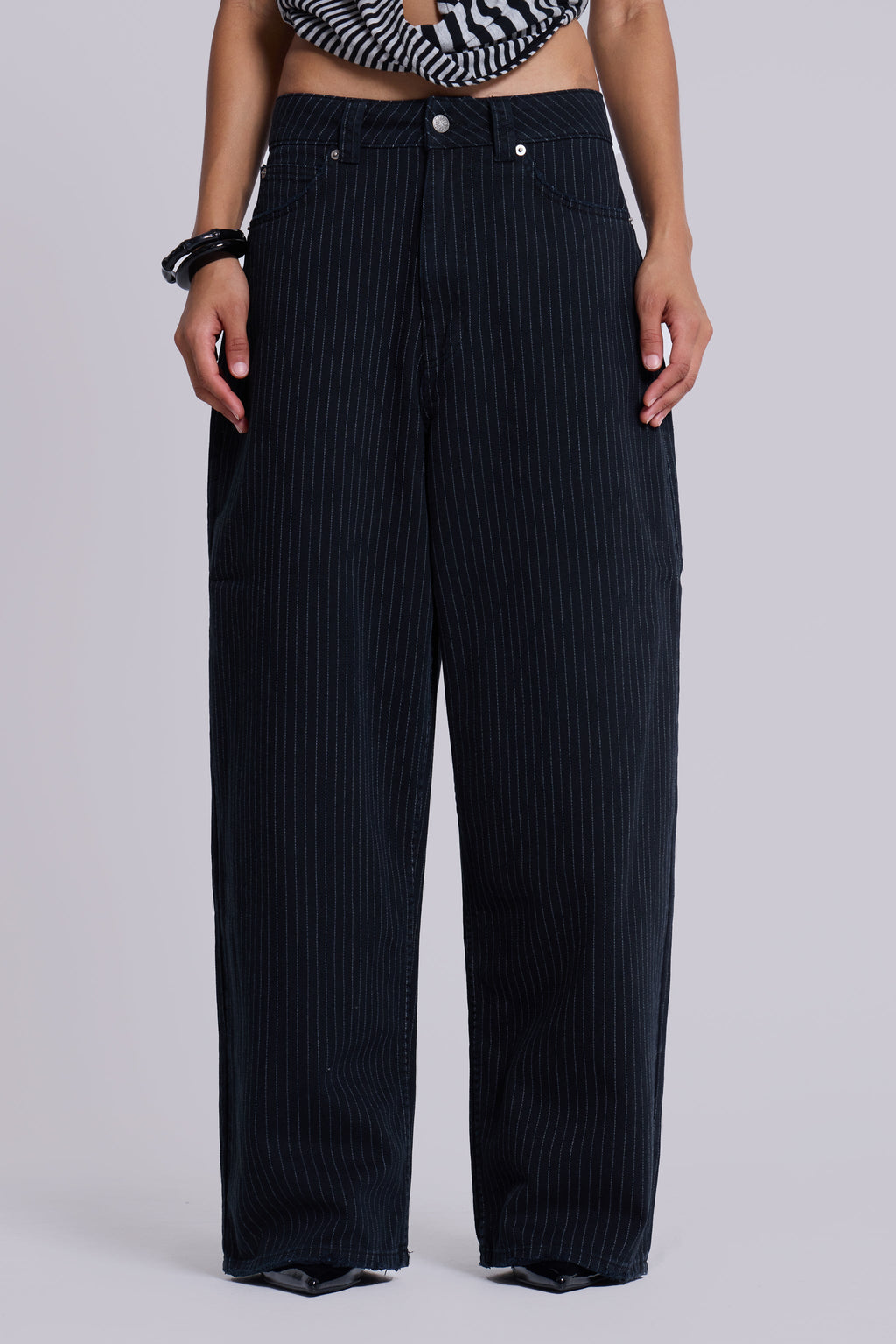Black Pinstripe XL Colossus Jeans