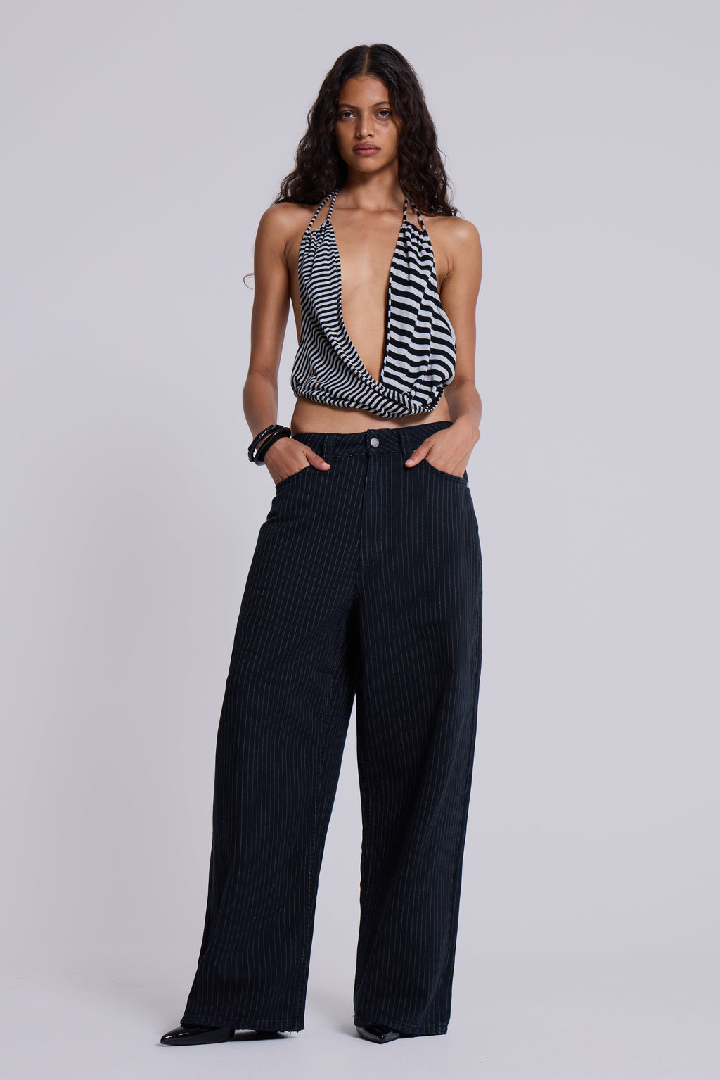 Black Pinstripe XL Colossus Jeans