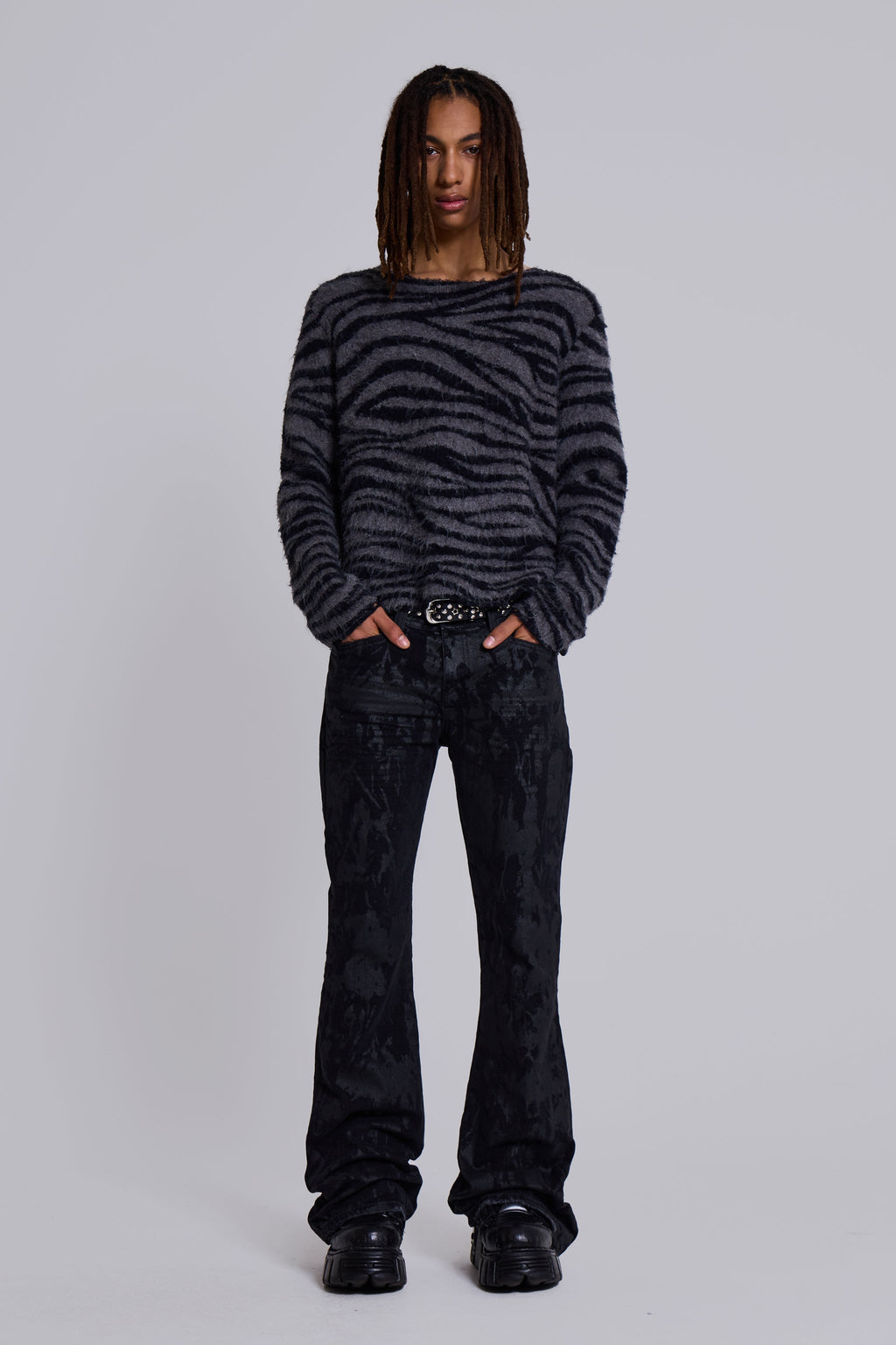 Wax Coated Drift Bootcut Jeans