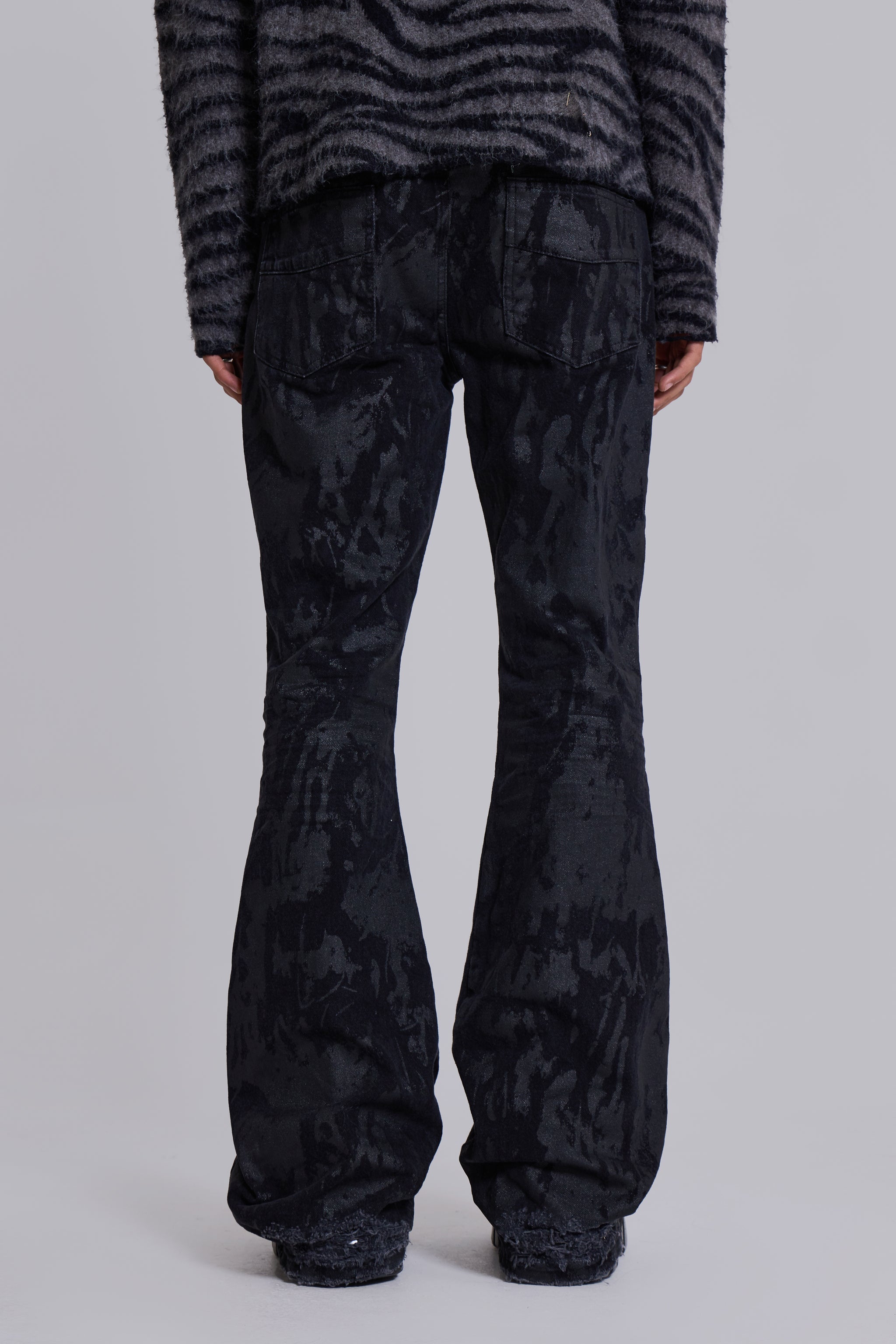 Wax Coated Drift Bootcut Jeans