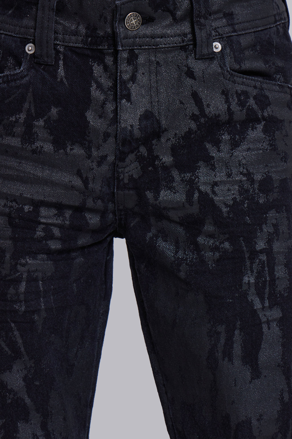 Wax Coated Drift Bootcut Jeans