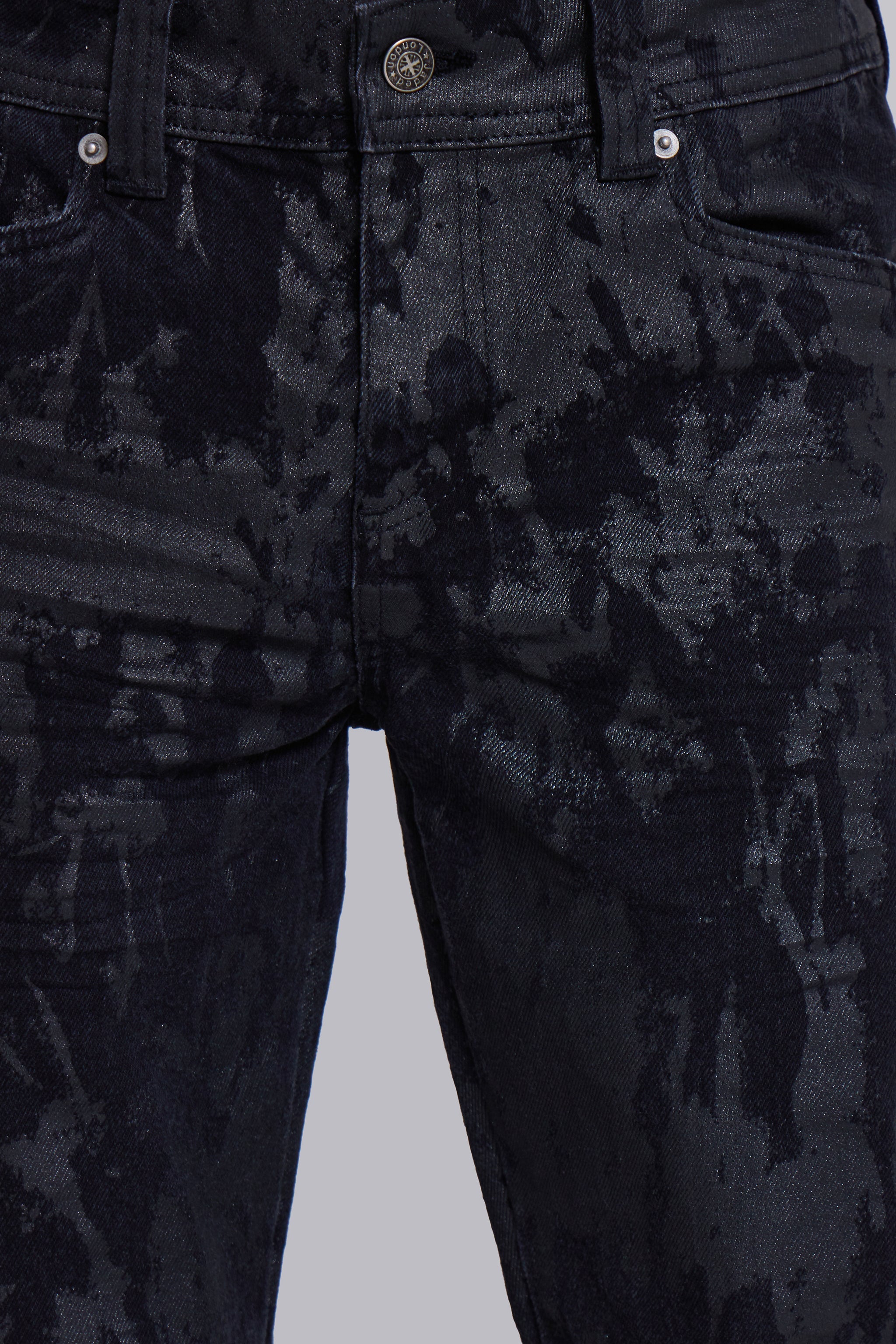 Wax Coated Drift Bootcut Jeans