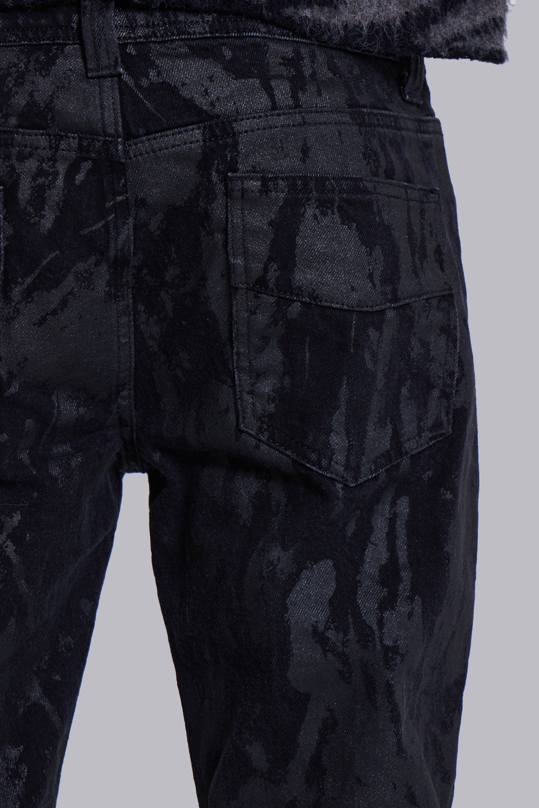 Wax Coated Drift Bootcut Jeans