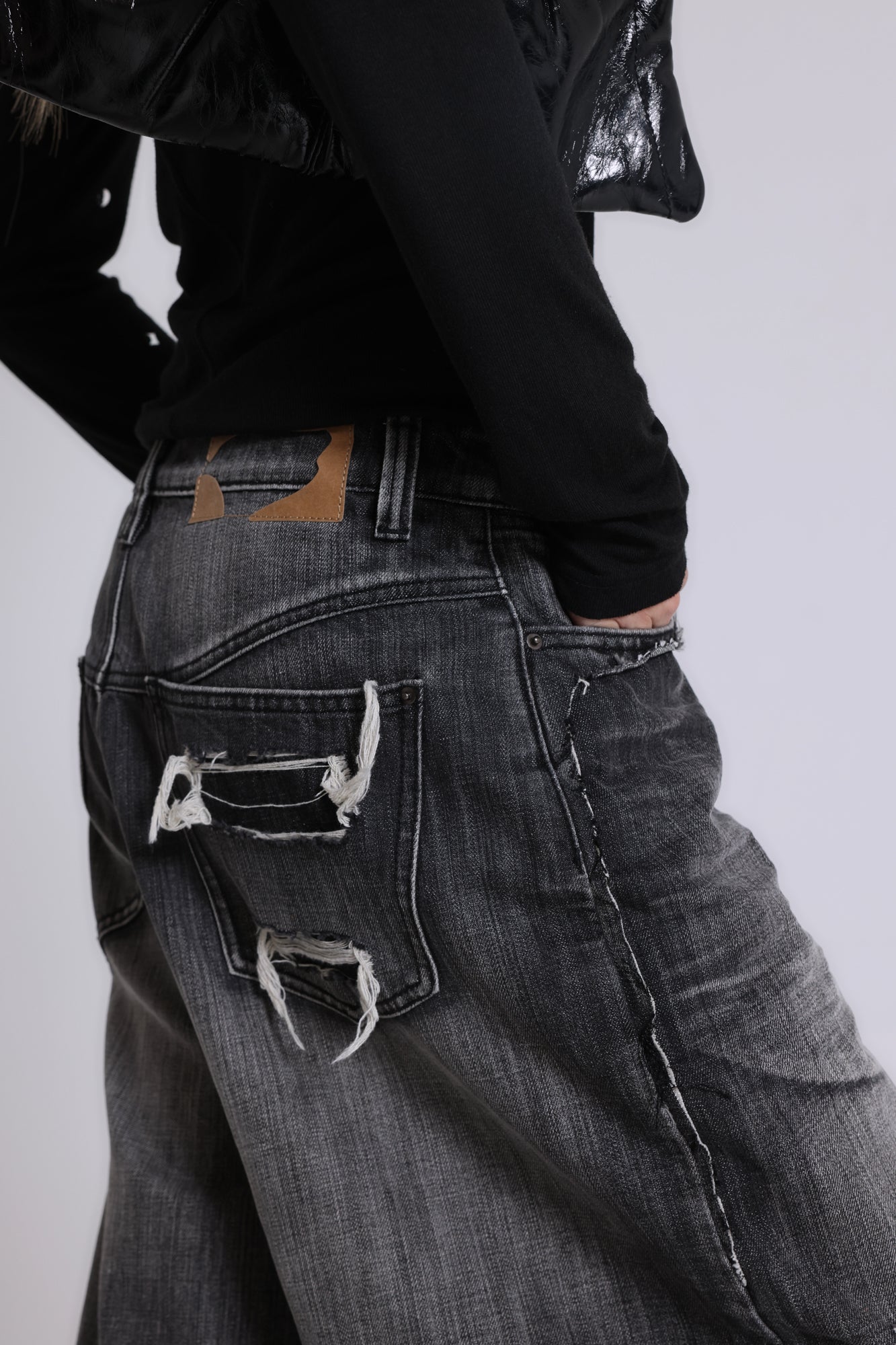Black Eroded XL Colossus Jeans