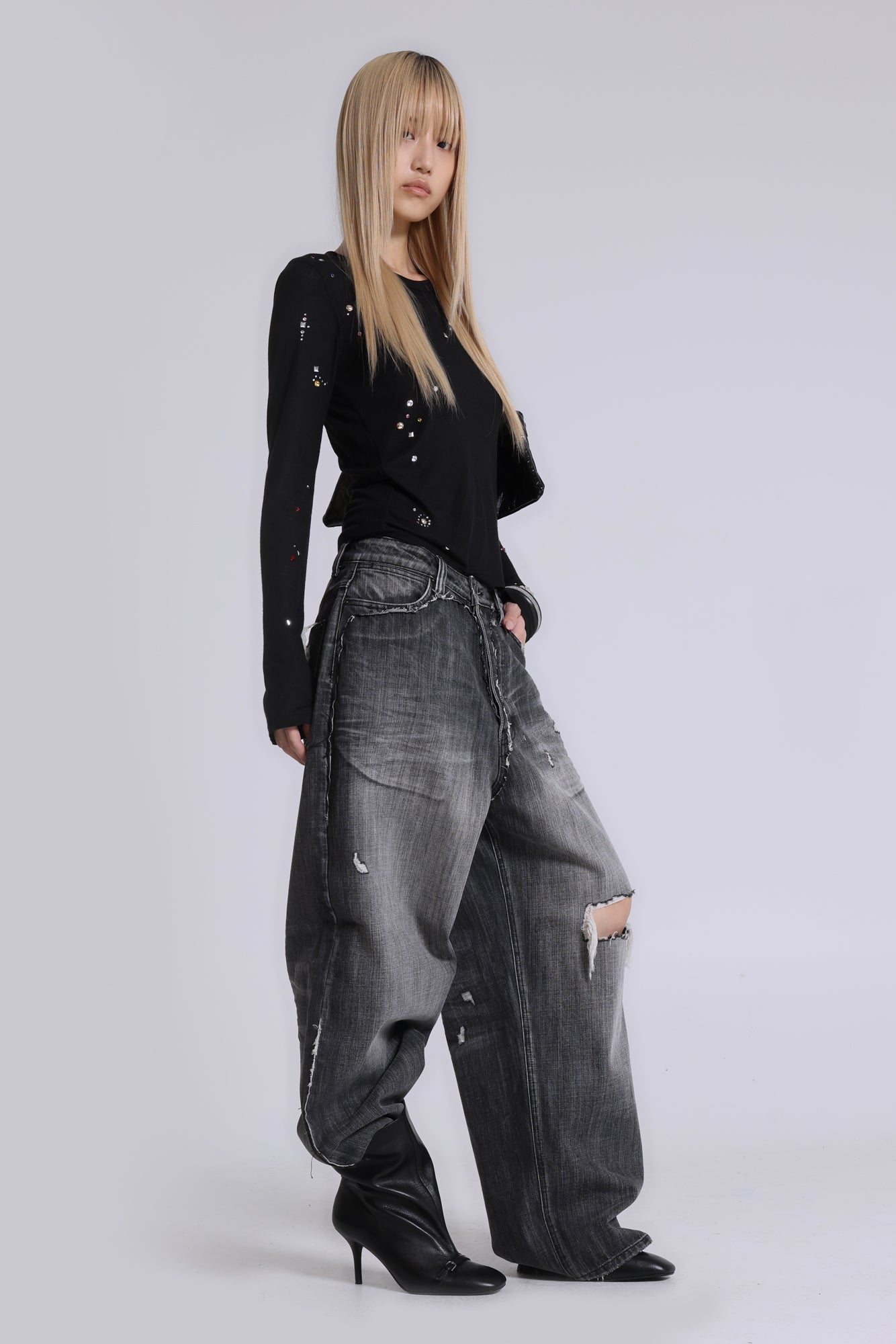 Black Eroded XL Colossus Jeans