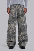 Needle Punch Woodland Camo Colossus Jeans