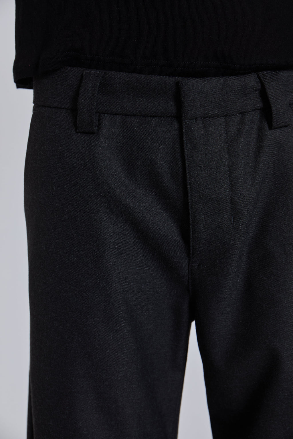 Charcoal Stacked Straight Suit Pants