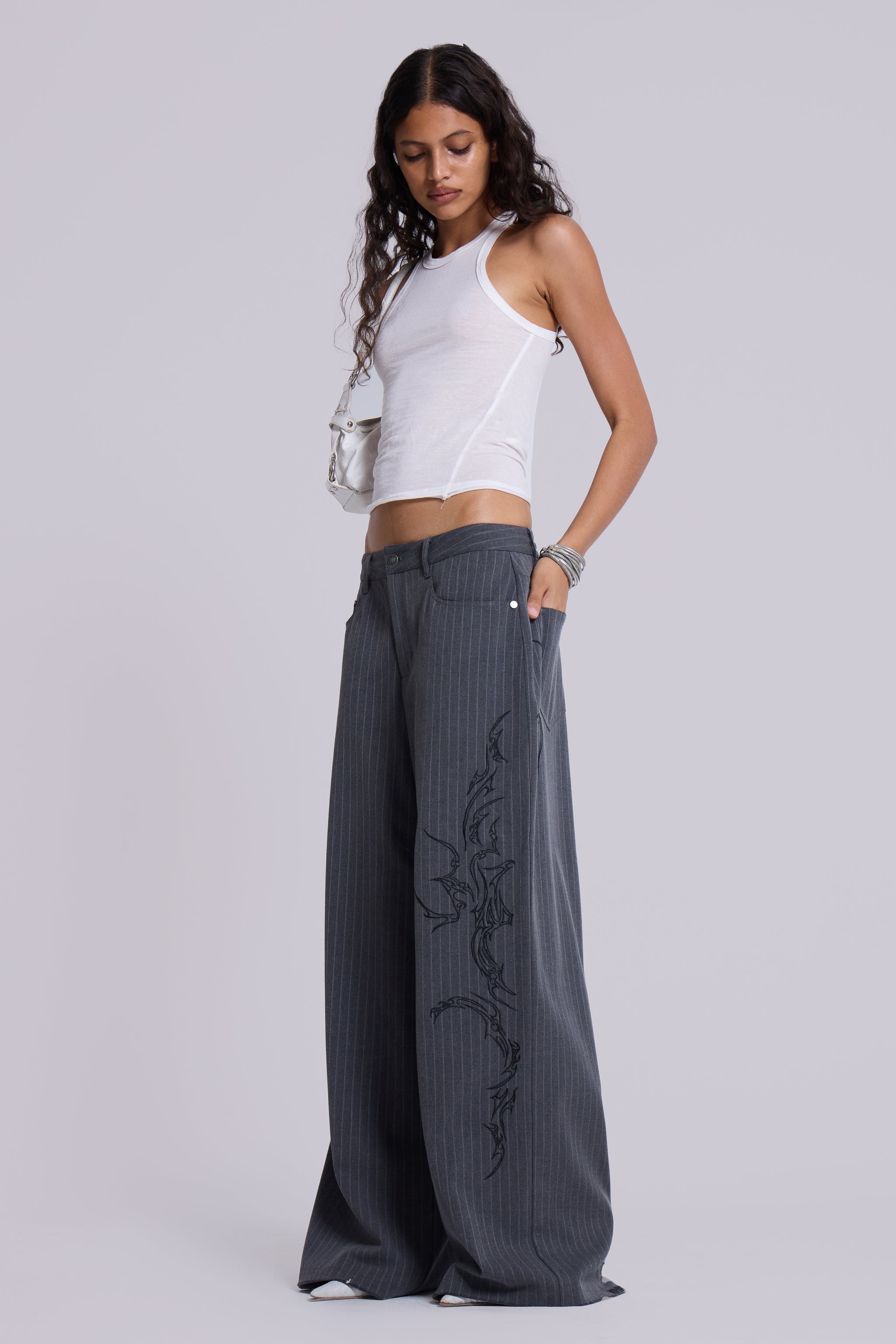 Tattoo Pinstripe Goliath Suit Pants