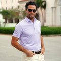 Featherweight Flex Polo Lavender Micro Gingham
