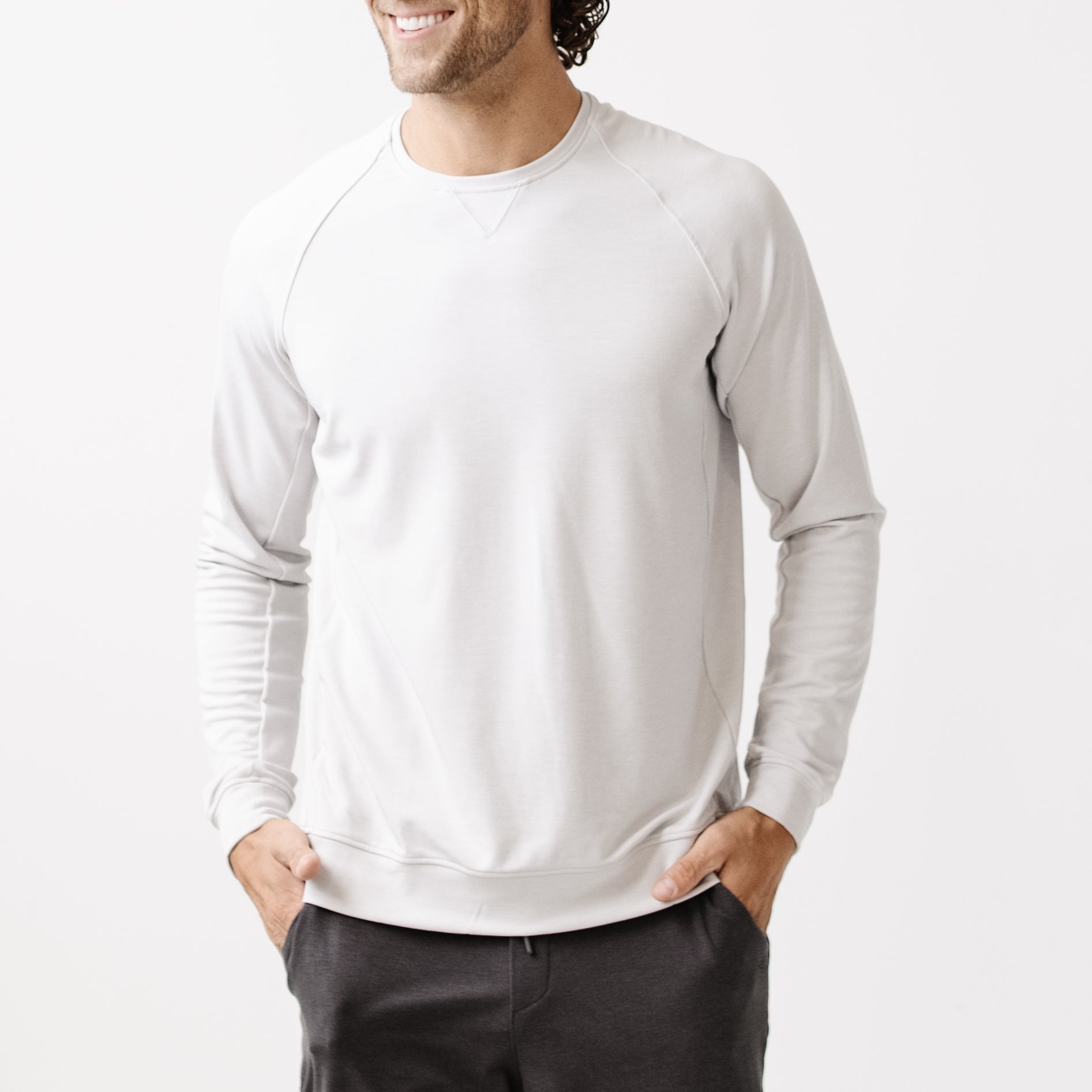 Men's Brushed Bamboo Pullover Crew - Last Chance