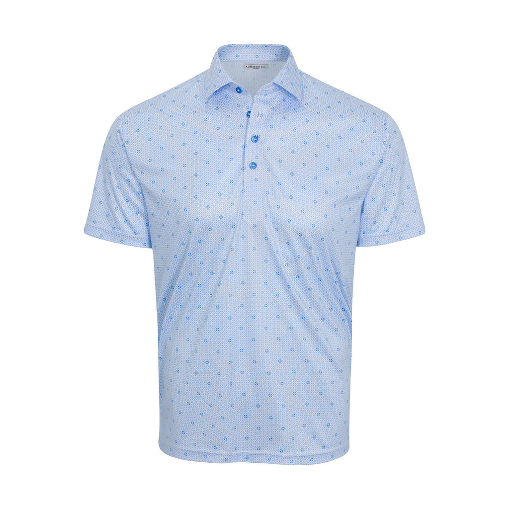 Semi-Spread Collar Polo Medallion Sky Blue