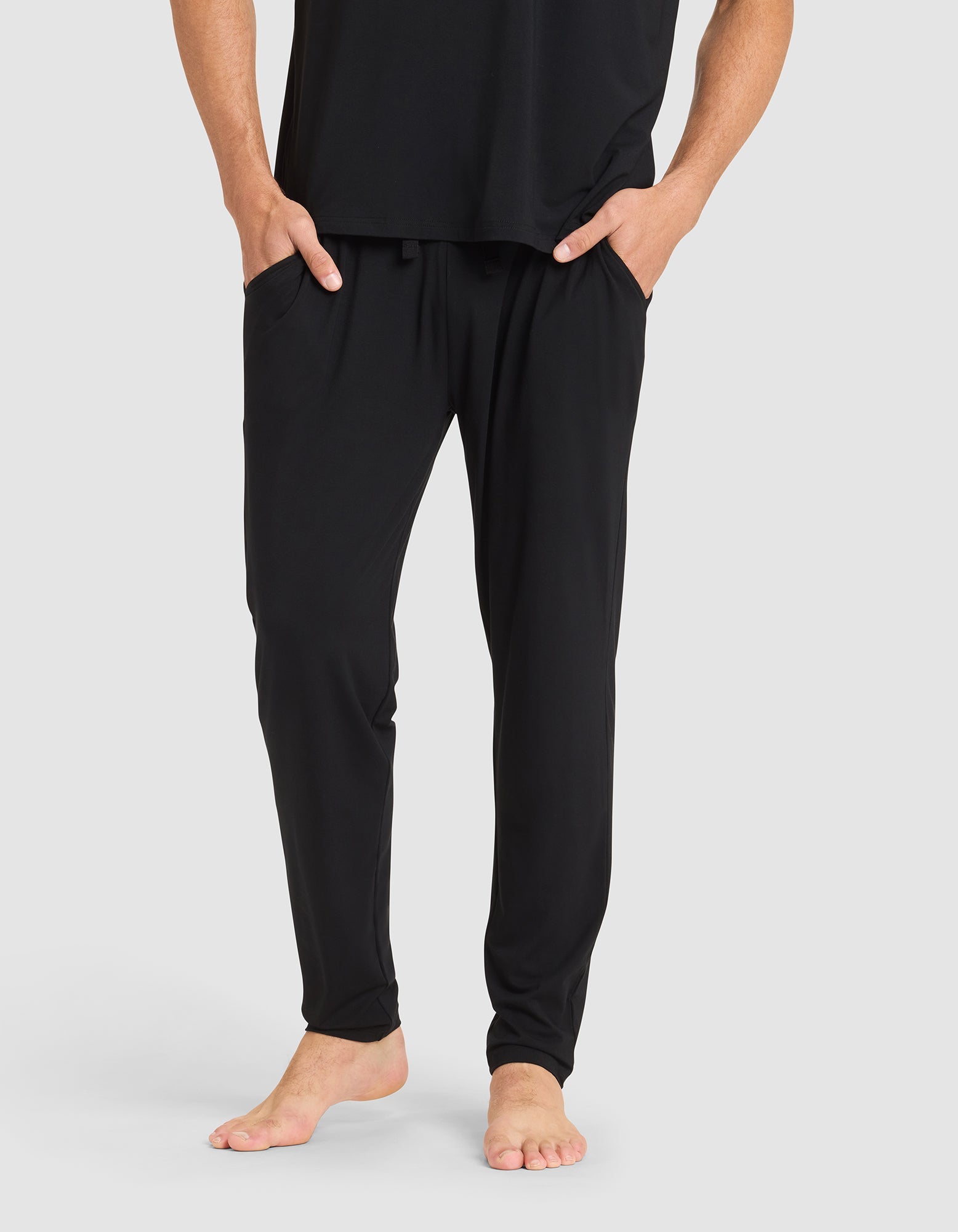 Men's Bamboo Stretch-Knit Short Sleeve Tee & Pant Pajama Set