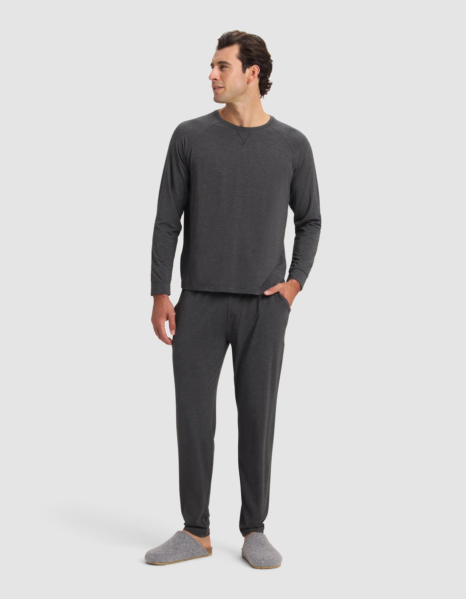 Men's Bamboo Stretch-Knit Long Sleeve Pajama Set